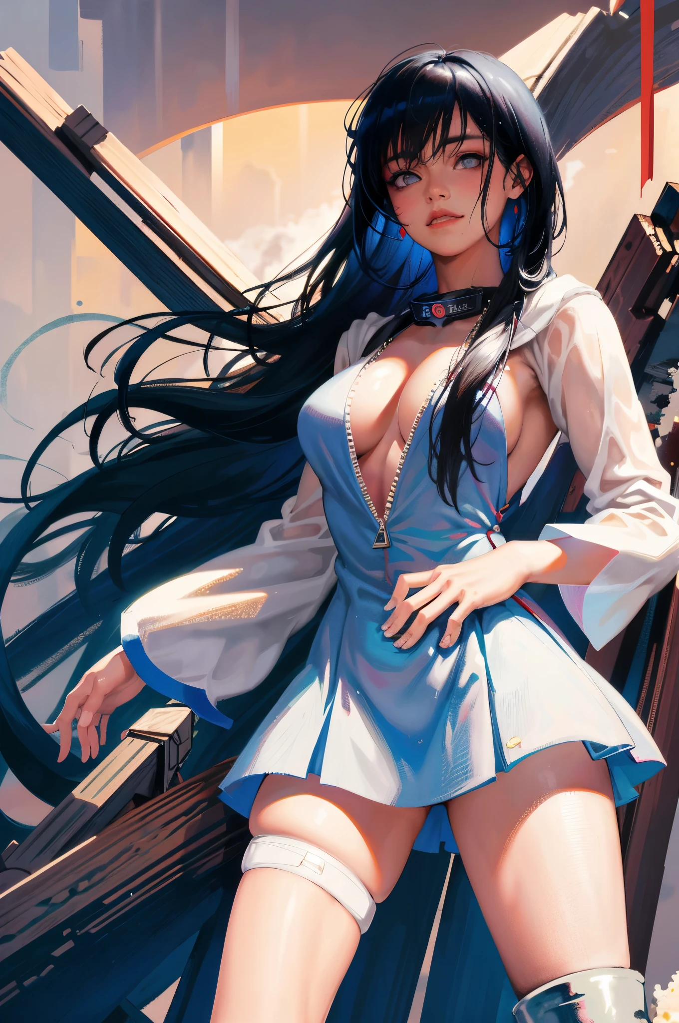 Chica de anime con cabello blanco y ropa negra posando desnuda, Artgerm extremadamente detallado, Arte detallado del anime digital, Artgerm en ArtStation Pixiv, Guweiz en Pixiv Artstation, Guweiz en Artstation Pixiv, Fanart Mejor ArtStation, :: RossDrew, Tendencias en ArtStation Pixiv, RossDrew 2. 5