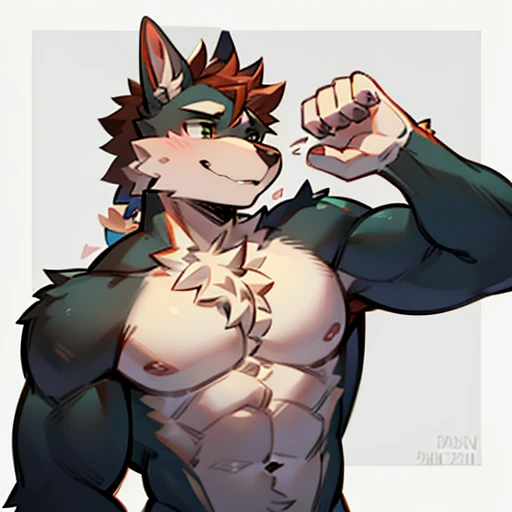 Jovem furry musculoso pelado com pau grande