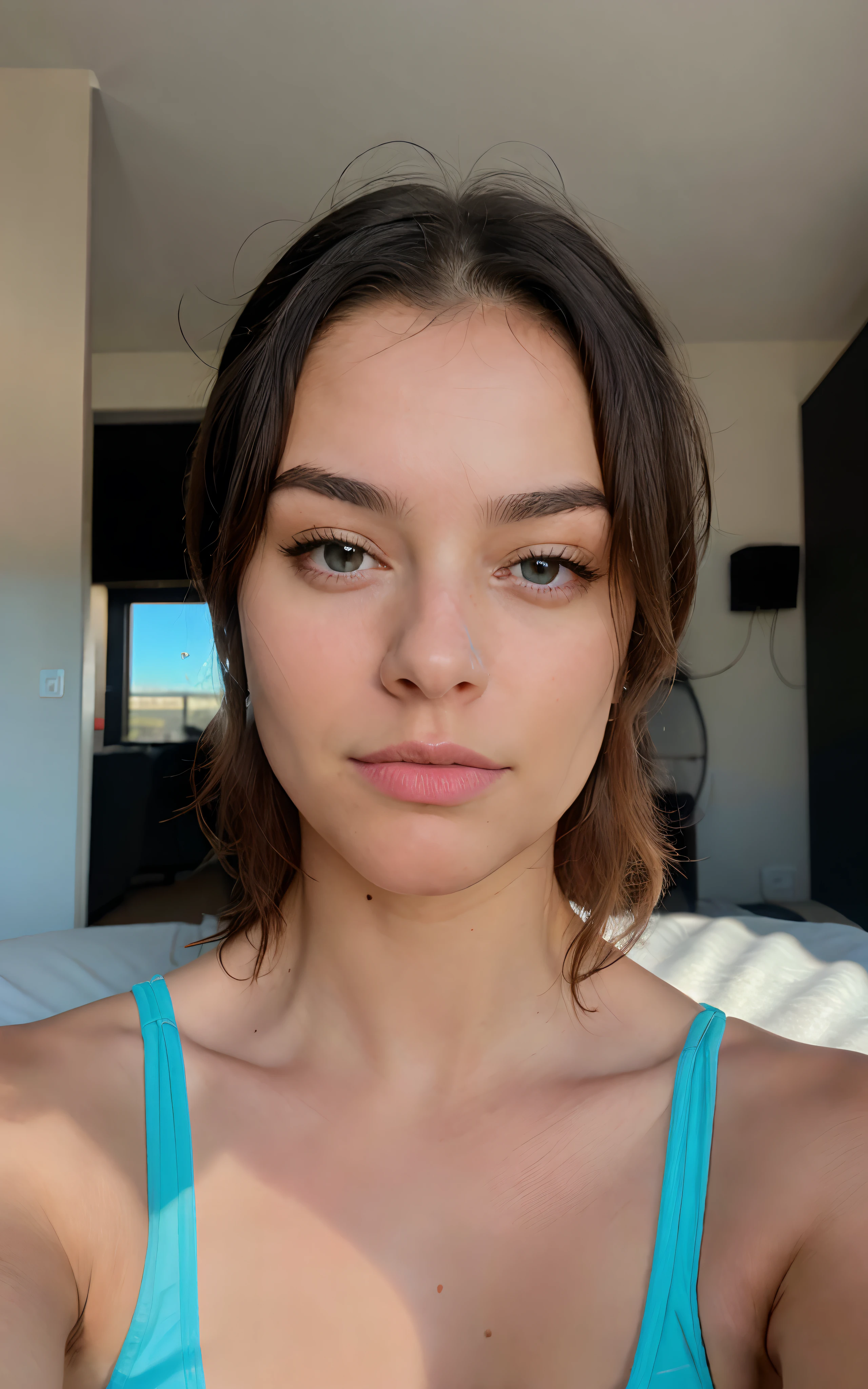 Take a selfie in the morning, vida real, ultra-realistic, Foto realism, uma foto de um, 8k UHD, uma foto de um