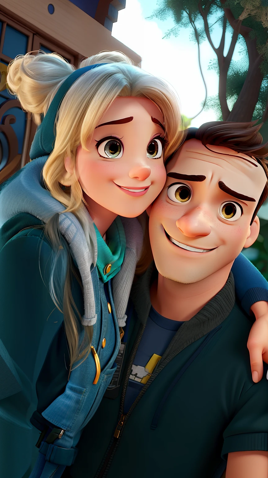 casal homem e mulher no estilo Disney Pixar, alta qualidade, melhor qualidade