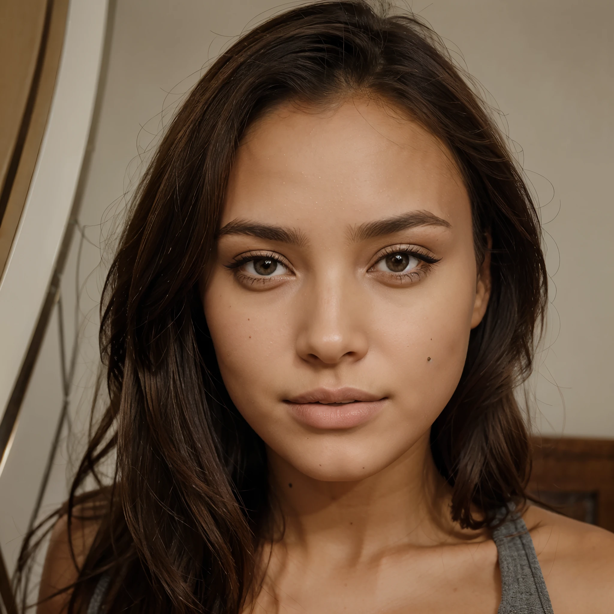 Métisse jolie visage, brune