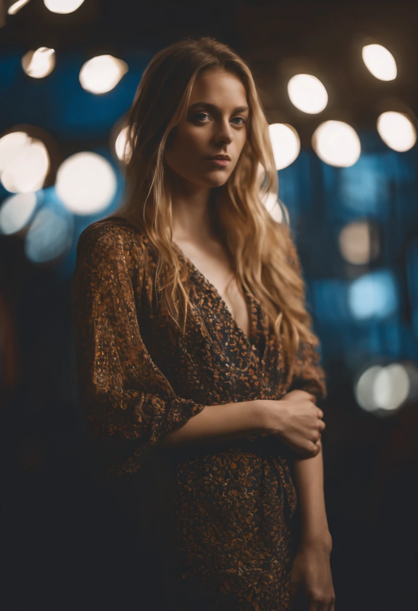 Photo avant d’une femme européenne de 25 ans, pointer vers la caméra, cheveux blonds, sérieux, (Détail de peau incroyable: 1.4), (peau naturelle: 1.2), (Pores: 0.6), maquillée, (Yeux détaillés: 1.2), fond noir, studio, bordure légère, atmosphère sombre, (Bokeh: 1.2), photographie, cinématographique, photoréaliste, ultraréaliste, fille en forme, Robe moulante, Silhouette parfaite