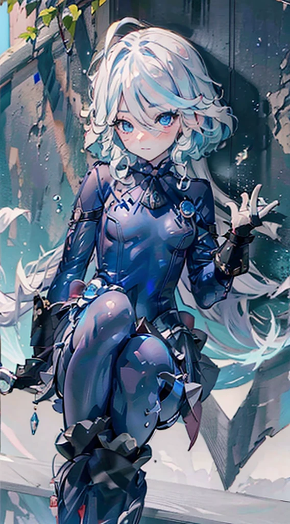 masutepiece, Best Quality, Pose leaning against wall,Squat ,Crab crotch,leotard,highleg, Elegant, 1girl in, thigh high boots, well-muscled,Cute, blushed, Looking at Viewer, From above,, Mini skirt, White and black striped T-shirt, Blue eyes, Beautiful eyes, Beautiful background, light Particle, Sun rays, Dramatic Lighting, Outside, shiny, Realistic, masutepiece, Best Quality, Ultra-detailed, Detailed, Scenery, Beautiful detailed eyes, detailed hairs