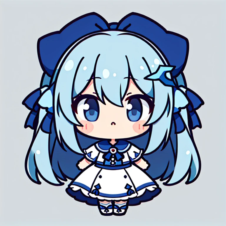 masterpiece, top-quality, 1girl in、cartoon bone、 Chibi:1,Chibikyara,cowboy shot, Colorless plain background