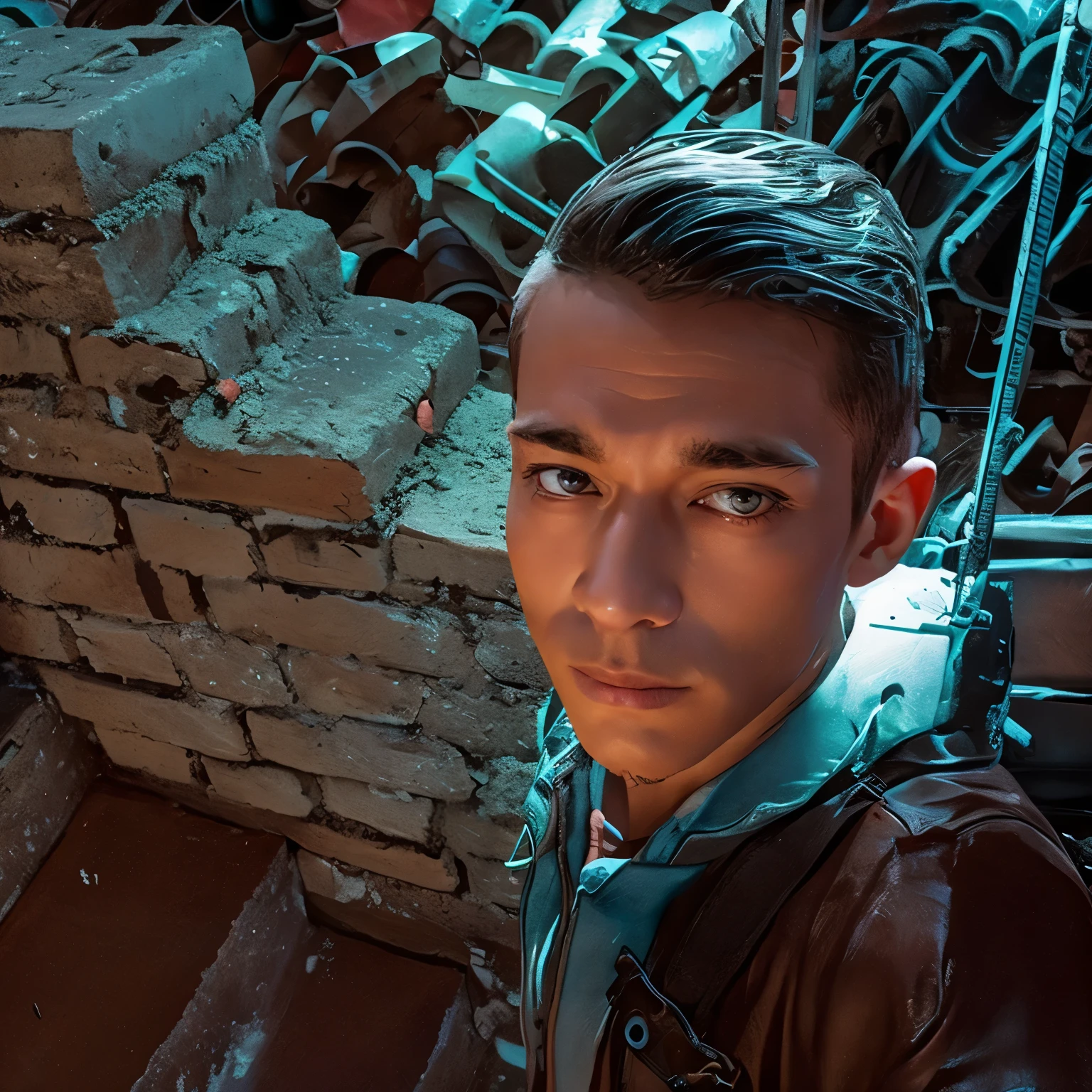 Change background cyberpunk handsome boy, realistic face, 8k , ultra realistic