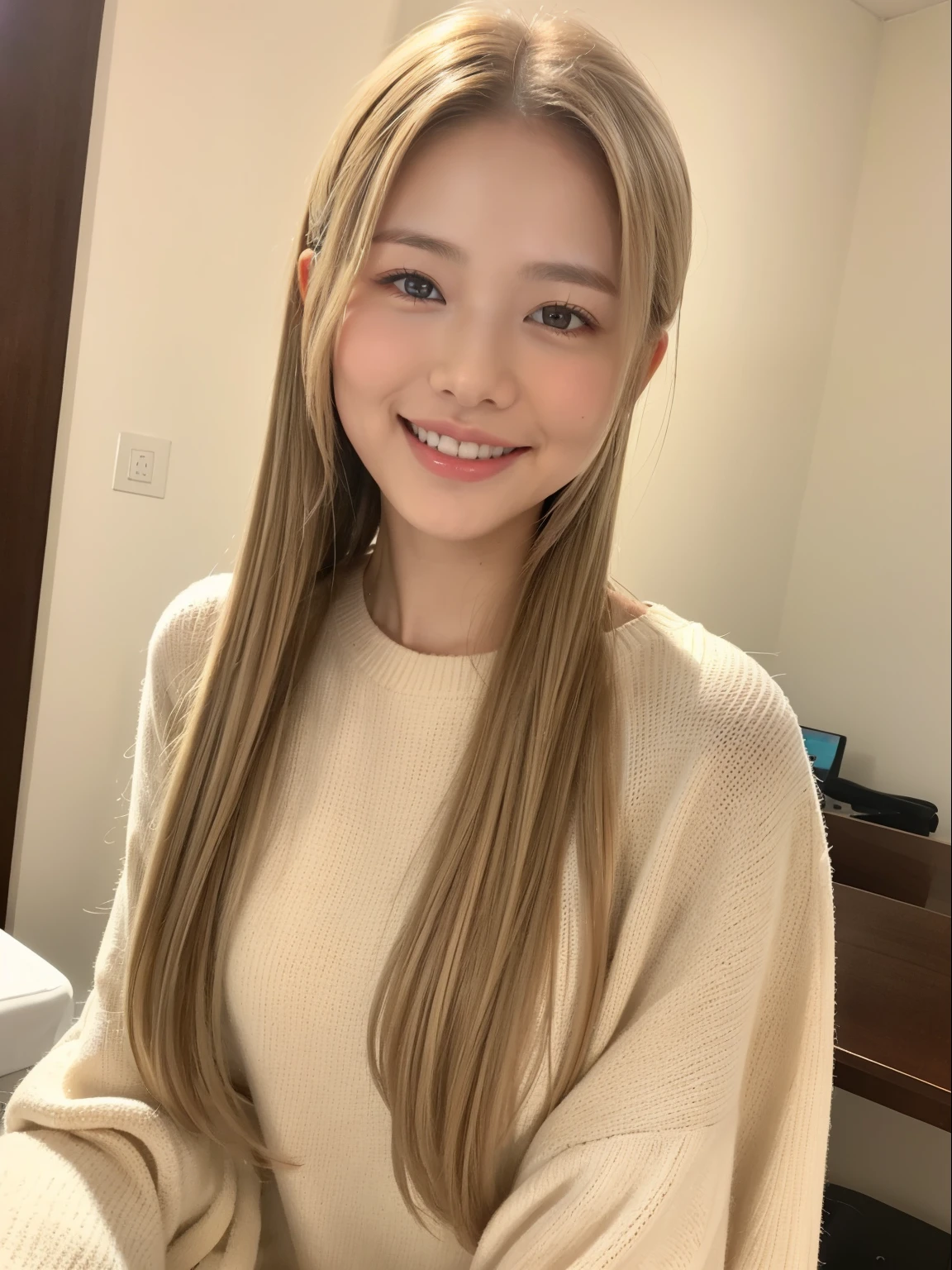 best qualtiy, tmasterpiece, 超高分辨率, realisticlying, 1girll, , ssmile,Light-colored clothes