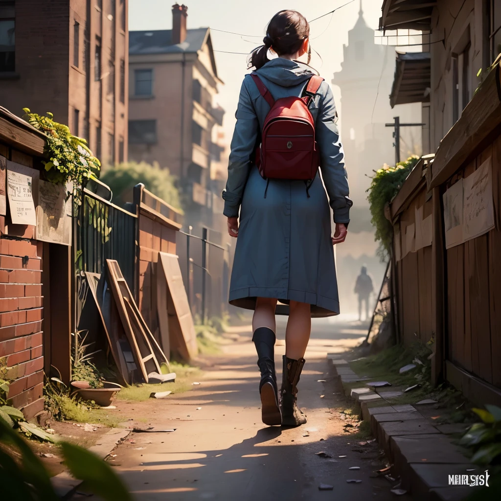 a picture taken from the video game dish of the sinking city, max rive, in gears of war cover art, dramatic autumn landscape, wrecked buildings, decopunk, the artist has used bright, village in the woods, posing in front of bombed city, post-war, ironpunk --auto --s2