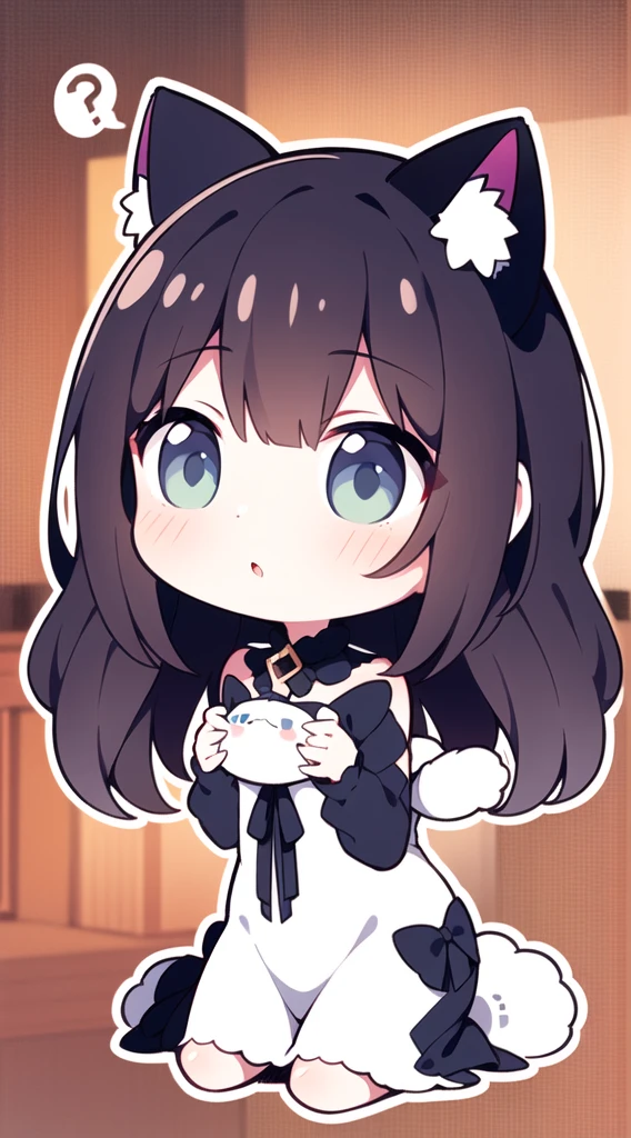 1girl,cat ears,(chibi:1.2),spoken question mark,