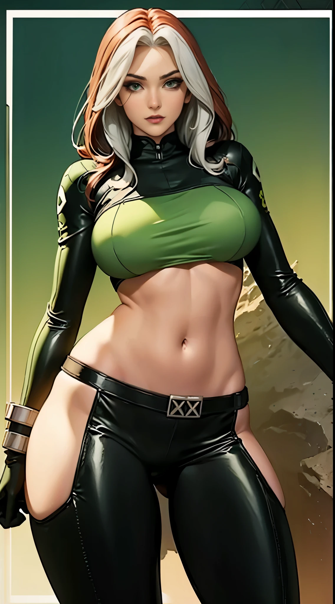 Titania, pose sexy, desierto, x-men Rogue ñ, senos grandes, cabello largo, small waist, alta calidad, 4k, desnuda, thick senos expuestos.