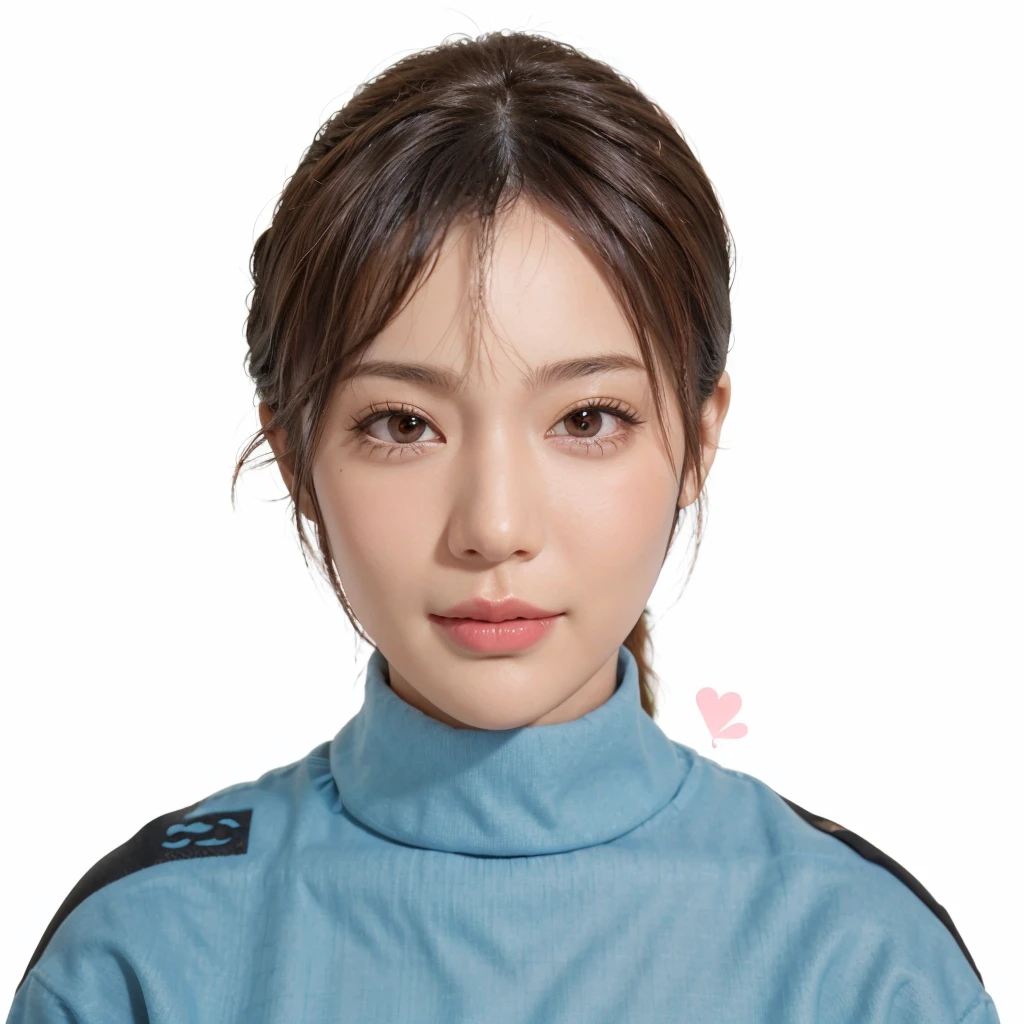 a beautiful female, 25 years old, juicy glossy lips, thicker lips, (mouth close:0) (smile:1), tanned skin, red ponytail hair, dreamy big eyes, bigger eyes, epic render, , detailed skin, realistic, (nose blush), best quality, (photorealistic:1.4), ultra highres,