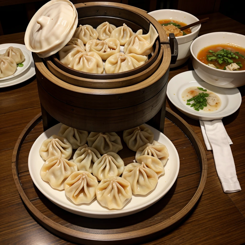 a plate full of delicious dumplings,beautifully steamed dumplings,scrumptious dumplings with juicy fillings,authentic handmade dumplings,freshly cooked dumplings,fine-detailed dumplings,meticulously crafted dumplings,perfectly pleated dumplings,homemade dumplings with delicate skins,various types of dumplings,savory and mouthwatering dumplings,yummy dumplings waiting to be eaten,aromatic dumplings straight from the steamer,authentic Chinese dumplings,traditional dumplings made with love,carefully folded dumplings,exquisite dumplings with intricate patterns,mouthwatering dumplings with flavorful sauces,a variety of dipping sauces for the dumplings,steam rising from the hot dumplings,a burst of flavors with each bite,happiness in every dumpling,family gathering around a table full of dumplings,a delightful meal shared over dumplings,a celebration filled with dumplings and laughter,a symbol of unity and good fortune.