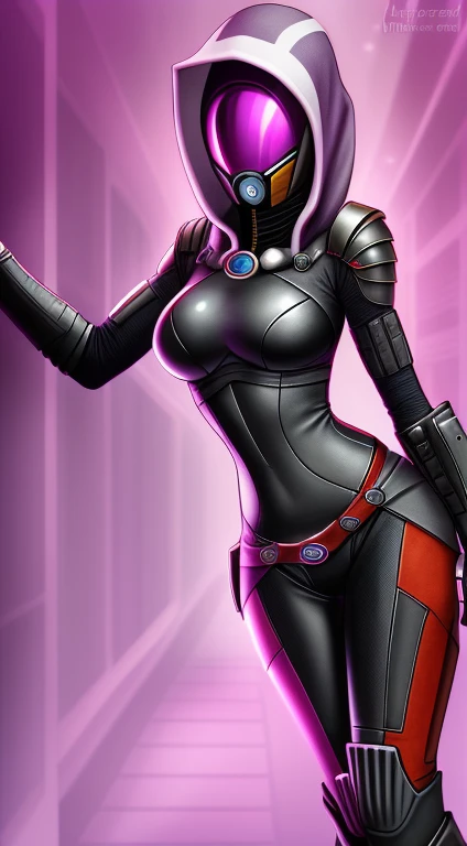 Tali'Zorah, Tali'Zorah from mass effect, flat background, style of Skottie Young