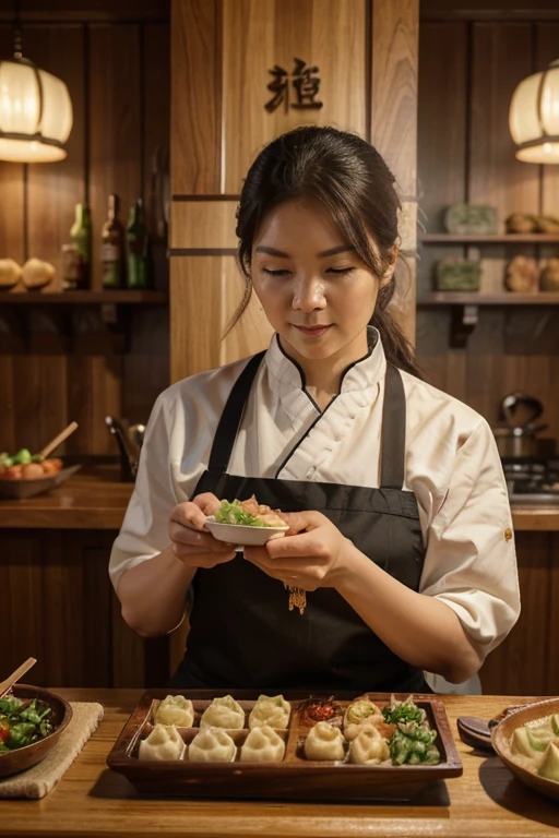 (a)high quality art,(realistic,photorealistic:1.37),(best quality,4k,8k,highres,masterpiece:1.2),vivid colors,sharp focus,ultra-fine painting,physically-based rendering,studio lighting,[traditional] dumplings,delicious,[various types of] fillings,steamed dumplings,[beautifully pleated] wrappers,[exquisite] garnish,[mouth-watering] aroma,[authentic] Chinese cuisine,food art,[meticulously crafted] details,[meticulously prepared] ingredients,[skillfully cooked] texture,savoring the flavors of dumplings,[mouth-watering] delight,joyful feast.