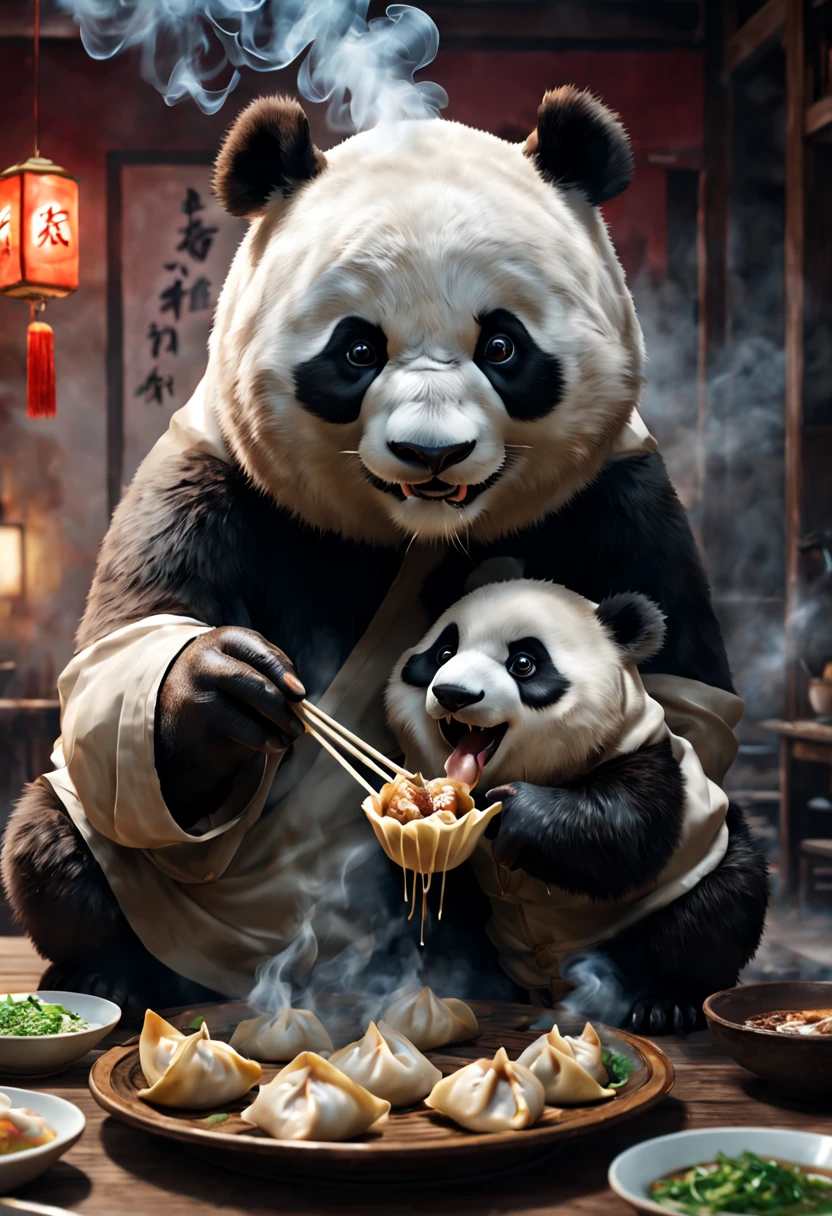 a fluffy panda chef knead the dough, octane render, enhance, intricate, (masterpiece, Representative work, official art, Professional, unity 8k wallpaper:1.3)