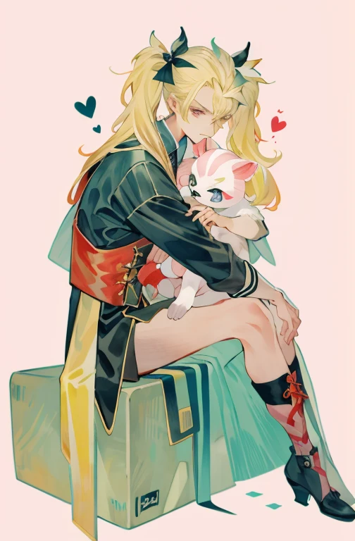 Masterpiece, лatчшим качеством, (Jirai_K),1girl, 独奏, Long_Hair, olhando_at_Viewer, рatбашке, blond Hair, Long_нарatкавники, bow, band, twintails, sitting, Monochrome, Hair_bow, Heart, Pink_eyes, stuffed_игрatшка, Pink_Background, stuffed_animal, atкрашенный оборками_Upskirt, Pink_bow, (fishnets), candy, штatкатatрка, Pink_рatбашке,  platform_обatвь, Pink_subject, tablet, Зрачки в форме Heart, girl and boy hugging