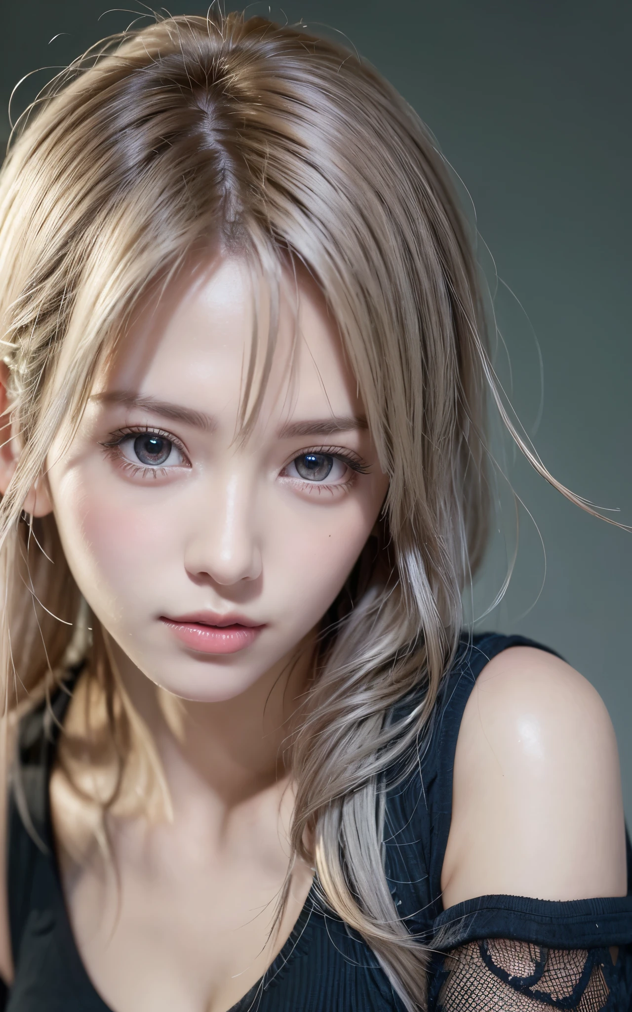 (8K, Photorealistic, Raw photo, of the highest quality: 1.3), (1girl in), Super beautiful, (Realistic face), (boyish, Silver Color Berry Shorthair), Beautiful , Glare that captivates the viewer, Beautiful expression, Beautiful breasts, (Realistic skin), Be...