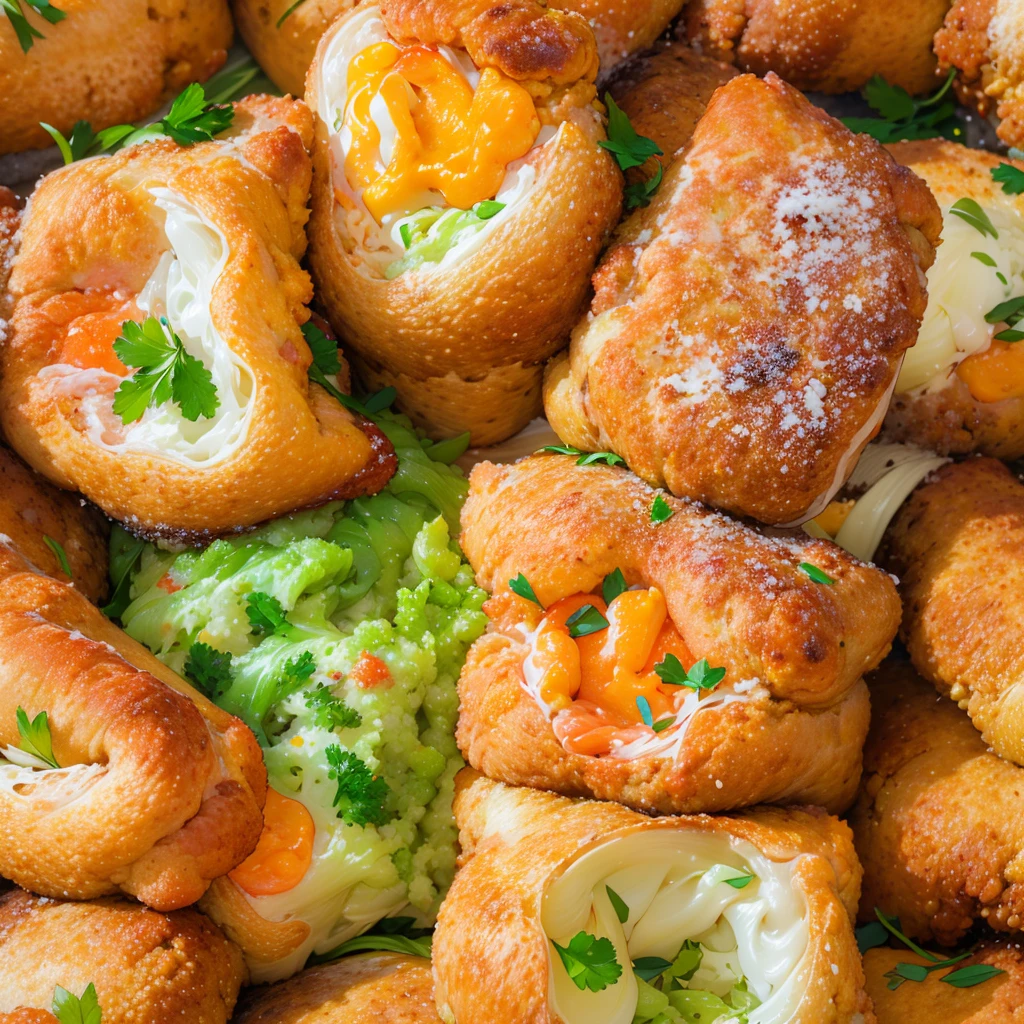 a delicious bolinho on a plate,traditional brazilian street food,deep-fried dough filled with cheese and meat,tasty and mouthwatering,crunchy on the outside and soft on the inside,[warm,hot] and freshly made,[golden-brown,crispy] crust,[meaty,gooey] cheese filling,flavorful and savory bites,bursting with melted cheese and juicy meat,freshly fried aroma,tempting and irresistible treat,dusted with powdered sugar,garnished with fresh herbs,rich and indulgent snack,colorful and vibrant presentation,traditional Brazilian flavors,made with love and passion,[mouth-watering,drool-worthy] street food experience,authentic taste that captures the essence of Brazil,stunning visual appeal,perfectly balanced combination of textures and flavors,[mouthwatering photos that make you want to take a bite,visually pleasing image that entices the viewer]