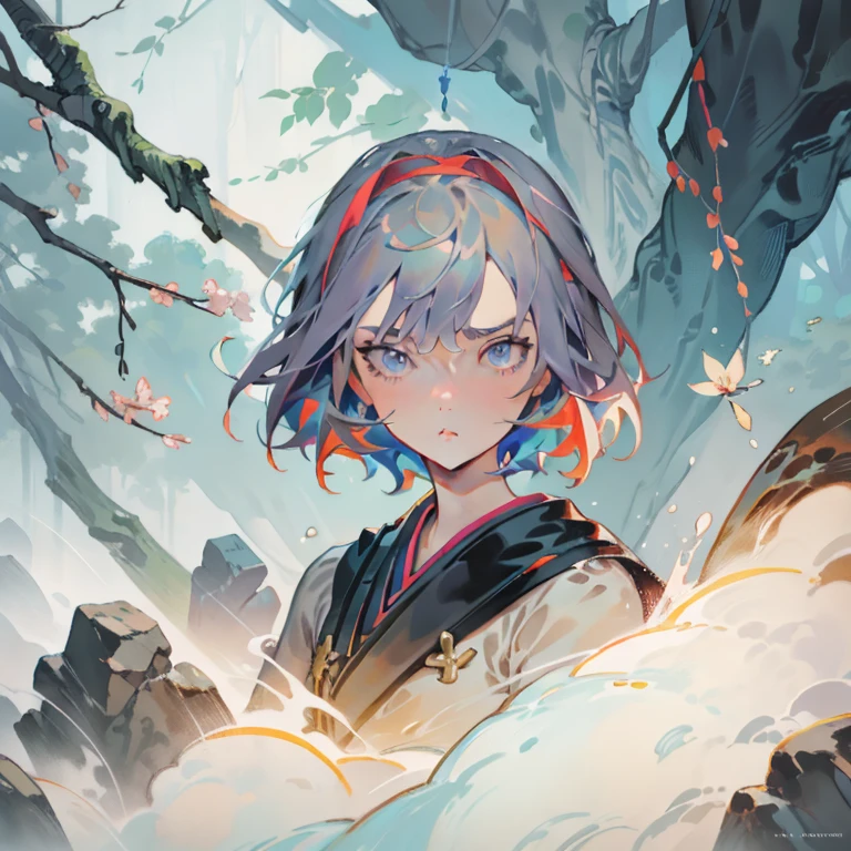 Ancient Forest, presented in digital painting technique, which is extremely delicate and of high quality, achieving 8K resolution. The artwork has garnered a lot of attention on the ArtStation website because of its clear focus, Wide lighting changes, and a very complex and detail-rich central composition. Inspired by such artists, as Lois van Baarle (loish), illya kuvshinov, and Studio Ghibli