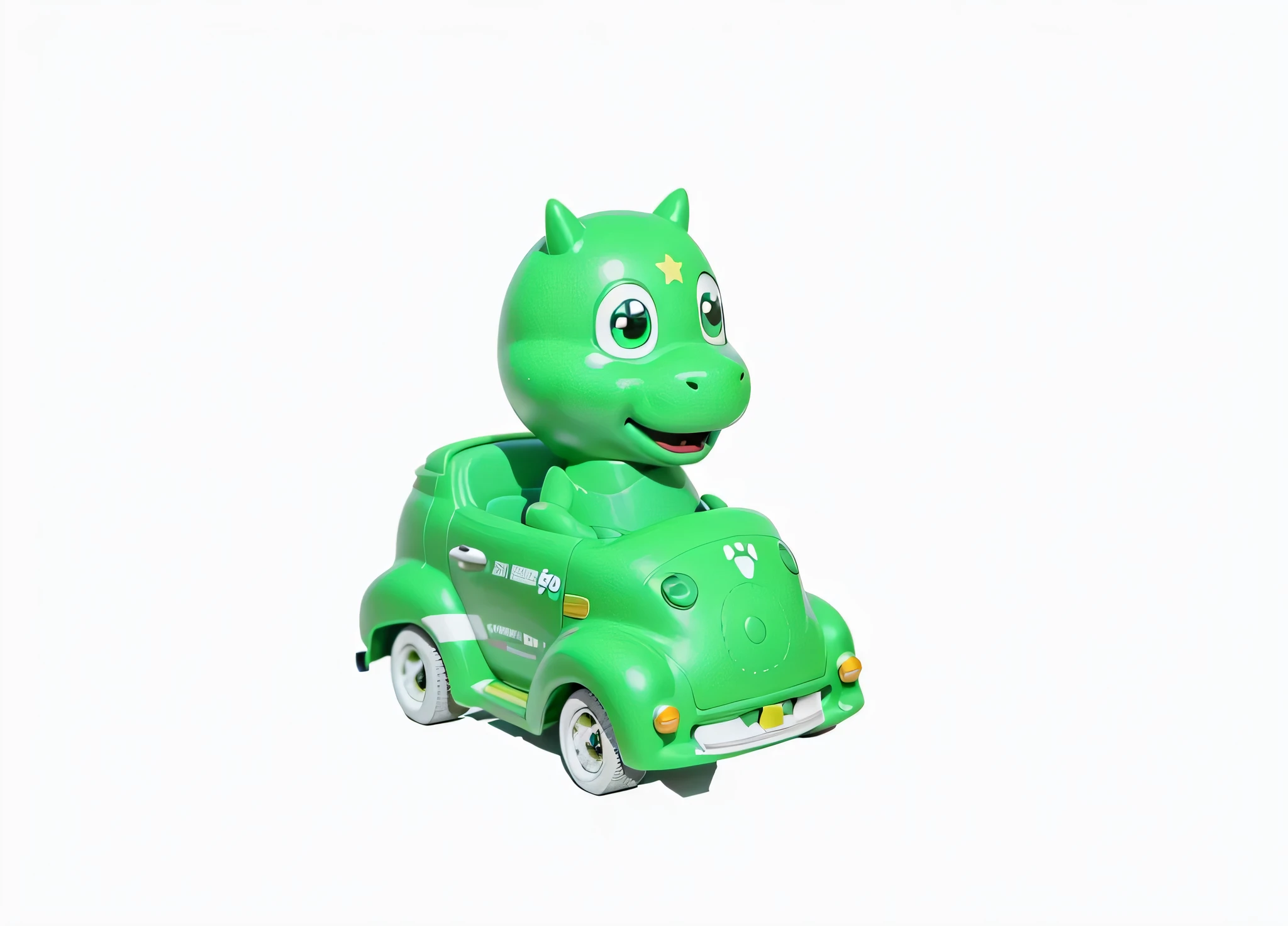 oda is a green toy car，oda&#39;Green dinosaur on it,Dinosaur driving a car，The little dinosaur in the car is cheering，The little dinosaur in the car is laughing，Animated characters, toy advertising photos, member sam, plastic toy, Driving a small toy car, 3D characters, 3d dinosaur, Render key shots, member, Cute 3d rendering, 促销渲染 plastic toy, , Driving a small toy car, 人物, kids toy, kids toy, highly detailed toy, cute toy, humanoid car head, cute future vehicles, happy meal toy, kids toy, toy bag, High Poly, Cute 3d rendering, Vinyl toy statue