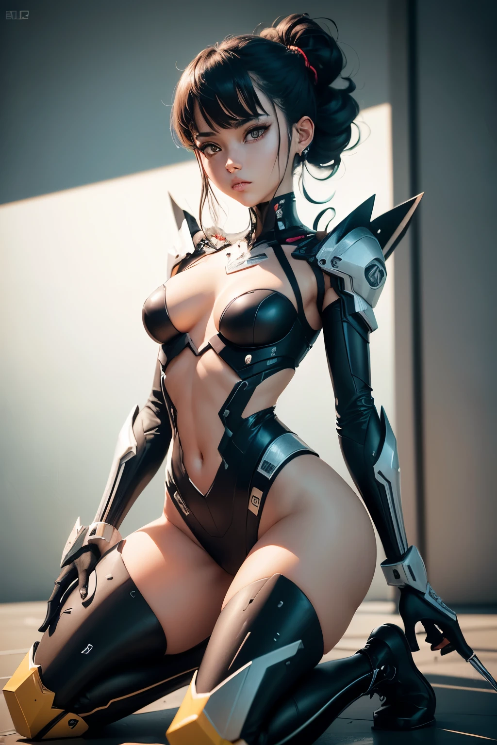 (((Una hermosa chica con cara de cyborg, Retrato minimalista, colores vibrantes, and sharp details, in a highly stylized and hyper-detailed anime illustration. The illustration has a modern style, with colores vibrantes and ultra detailed details. The style of painting is similar to the use of spatulas and brushstrokes, inspirado en el estilo Solo Leveling. Art is a representation of low polygonality in an isometric environment, con elementos de arte 3D de alto detalle. Artistic inspiration can be found in platforms such as Artstation, Fanbox Pixiv, Behance Artistic Concepts and Ray Tracing. Lighting is ethereal, con suave, foco nítido)))" - Tipo de imagen: Anime illustration - Subject Description: An illustration of a beautiful girl with a cyborg face, representado en un estilo minimalista y muy estilizado, with colores vibrantes and sharp details. The illustration is hyper-detailed and inspired by the style of modern anime... The use of spatulas and brushstrokes creates a unique texture in the painting. The environment is represented in a low-polygonal style in an isometric perspective. Lighting is ethereal and the focus is smooth and sharp. - Estilos de Arte: Anime illustration, minimalismo, Acrylic Paint - Artistic Inspirations: Solo leveling style, Ilustraciones modernas, 3D Art - Inspiration Platforms: Artstation, Fanbox Pixiv, Behance - Painting techniques: Brushstrokes Spatula and Brush - Lighting: Ethereal - Focus: Smooth and sharp --auto