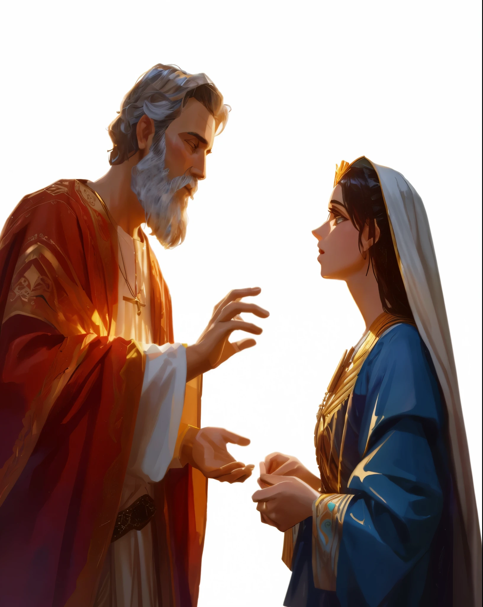 imagem arafada de uma mulher e um homem em uma cena religiosa, Directed by: Juan O'Gorman, Directed by: Roman Bezpalkiv, bible illustration, biblical image, Directed by: Daniel Taylor, Directed by: Alexander Kucharsky, Directed by: Joseph Werner, Directed by: John La Gatta, Directed by: Laszlo Balogh, Directed by: Joseph Raphael, Directed by: Richard Mortensen
