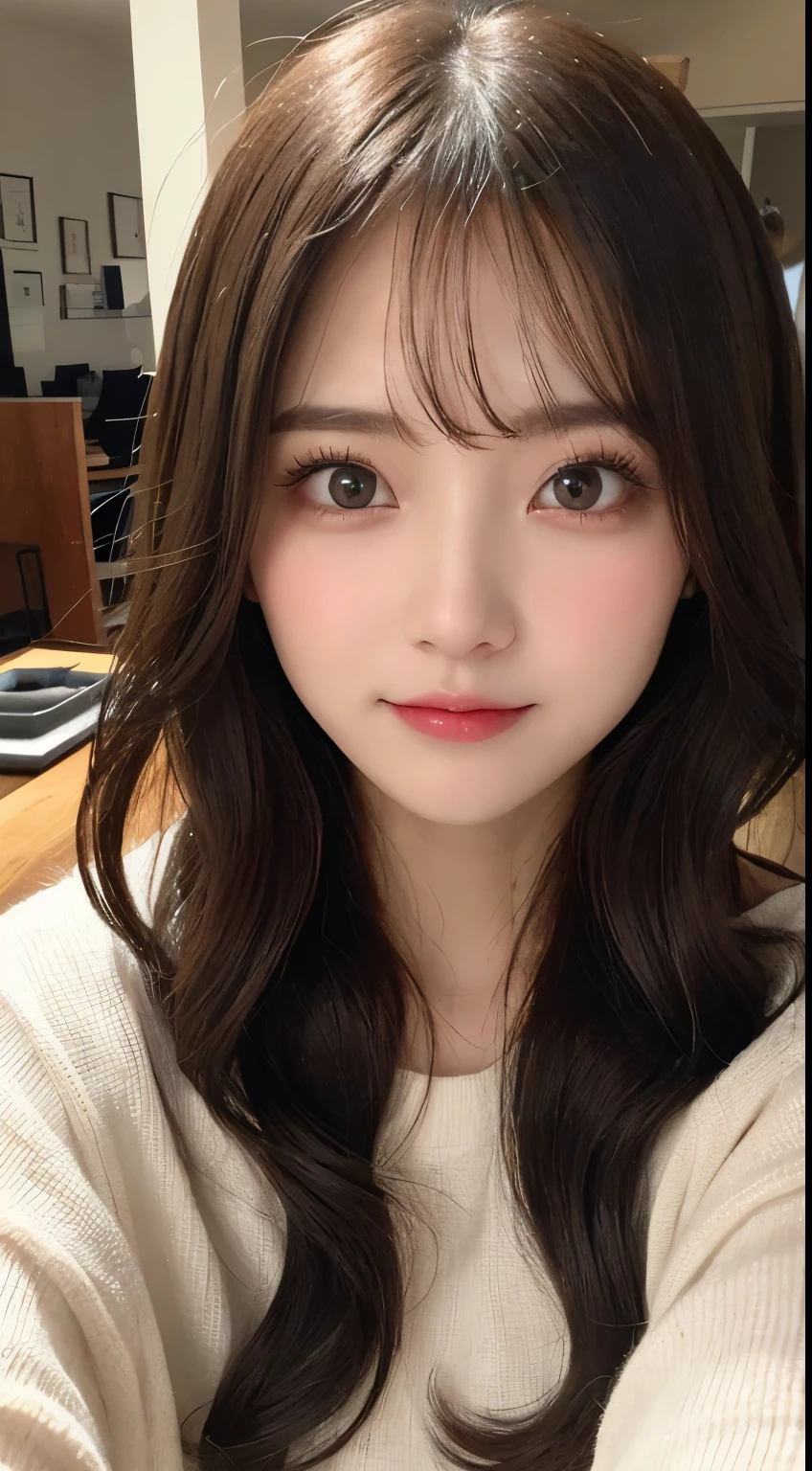 masutepiece, Best Quality, Illustration, Ultra-detailed, finely detail, hight resolution, 8K Wallpaper, Perfect dynamic composition, Beautiful detailed eyes, Elegant and gorgeous black fluffy Tokyo winter clothes,random cute hair,small tits,Natural Color Lip, Bold sexy poses,Smile、20 years girl、Cute、Sexy shot looking at camera,Always blur the background,Perfect and beautiful face,Take only the face,beautiful and detailed face、slim face and style,Big eyes、Do gal makeup,Anatomically correct body,Big eyes,Classy face,a small face