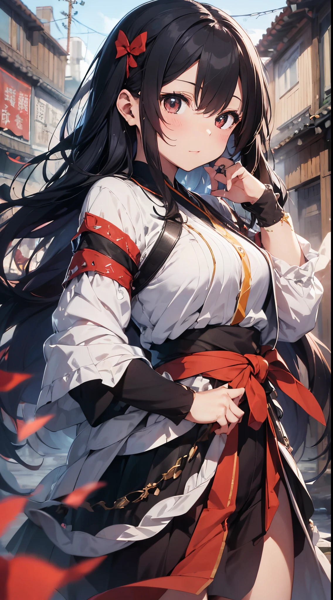 masterpiece、(detaileds、hight resolution、top-quality)、(女の子 1 人:1.5)、Onmyopath、samurais、A war-torn country with half-demons。 Silakurena, once a united state,、The country collapses due to the death of Meishu, who was organizing various places.、The three domains were entering the Warring States Period, where they were vying for the unification of the world.。 Nearly half of Shirakena is made up of humans.、There are also half-youths and beastmen.、The composition is largely divided by the clan.。 Northeast「Swaga Clan」は呪術や式神を駆使するOnmyopathたちの藩、Southeast「Takekura Domain」は城壁をも斬り裂く一騎当千のsamuraisたちの藩、western「Zion Clan」is a clan of subhumans such as half-youkai and beastmen who are good at witchcraft and covert actions.。 The three clans fought many times,、Through tactics that make the most of each characteristic、The forces were antagonistic。 After metastasis、Suddenly, the three clans that were confused by the shock of metastasis「Your power... Show me out...」I heard a voice saying.。 Convinced that this must be a message from the divine fox in the world of Shirakurena, the three clans decided to make a temporary truce.、Again became one country as Sirakrena。 Eta、To Centrake, who has tried to contact、Obey the message and wield your power as one、It was going into a state of war.。