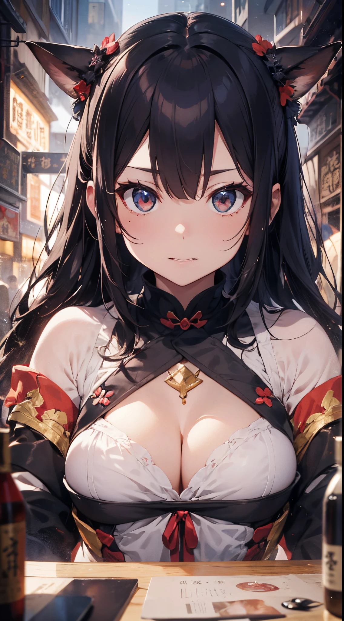 masterpiece、(detaileds、hight resolution、top-quality)、(女の子 1 人:1.5)、Onmyopath、samurais、A war-torn country with half-demons。 Silakurena, once a united state,、The country collapses due to the death of Meishu, who was organizing various places.、The three domains were entering the Warring States Period, where they were vying for the unification of the world.。 Nearly half of Shirakena is made up of humans.、There are also half-youths and beastmen.、The composition is largely divided by the clan.。 Northeast「Swaga Clan」は呪術や式神を駆使するOnmyopathたちの藩、Southeast「Takekura Domain」は城壁をも斬り裂く一騎当千のsamuraisたちの藩、western「Zion Clan」is a clan of subhumans such as half-youkai and beastmen who are good at witchcraft and covert actions.。 The three clans fought many times,、Through tactics that make the most of each characteristic、The forces were antagonistic。 After metastasis、Suddenly, the three clans that were confused by the shock of metastasis「Your power... Show me out...」I heard a voice saying.。 Convinced that this must be a message from the divine fox in the world of Shirakurena, the three clans decided to make a temporary truce.、Again became one country as Sirakrena。 Eta、To Centrake, who has tried to contact、Obey the message and wield your power as one、It was going into a state of war.。