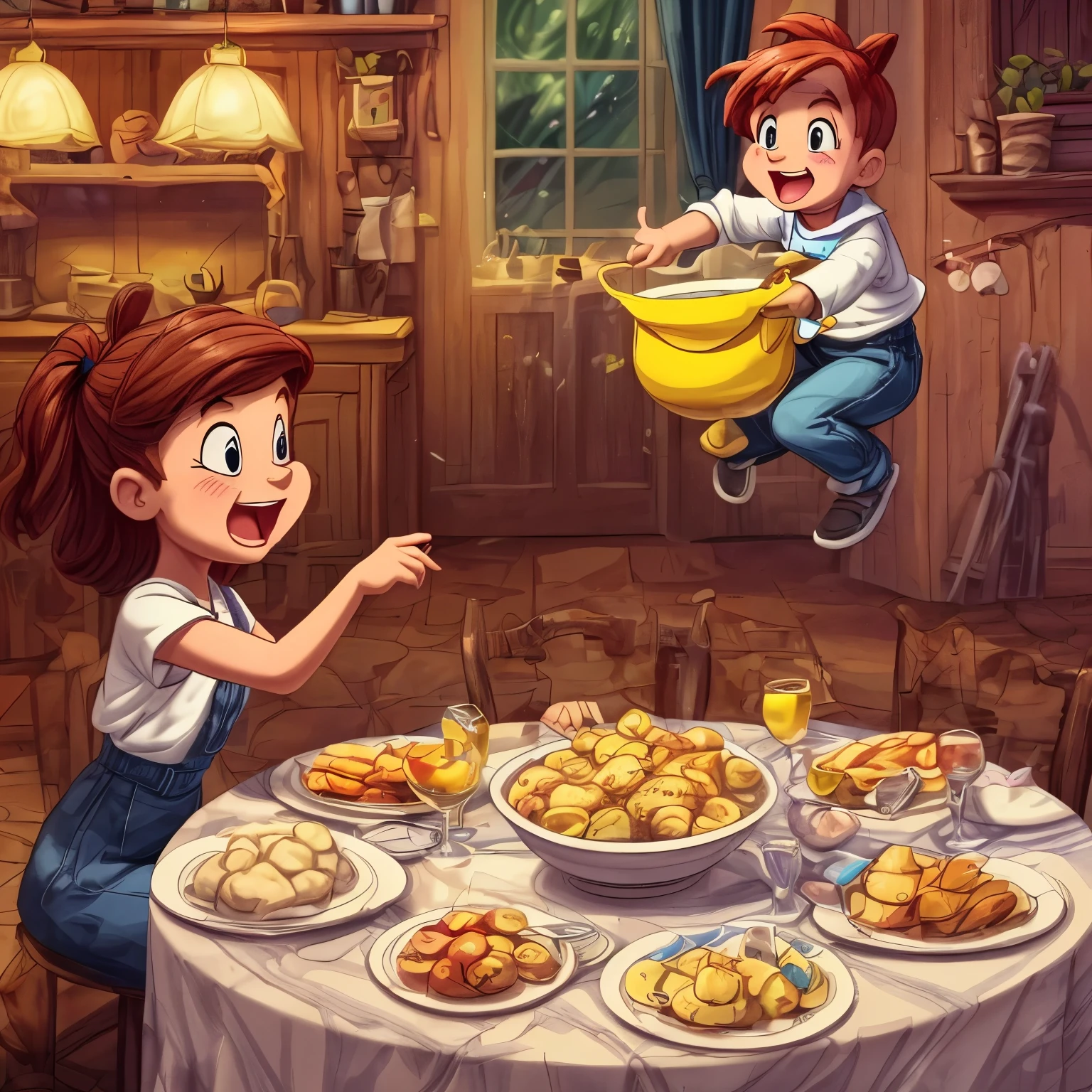 (best quality,4k,highres,masterpiece:1.2),ultra-detailed,realistic,funny,charming,cartoon,dumplings,playing,swimming,dancing,blue and white bowl,marble table,colorful,bouncing,joyful,hand-drawn,stylized,expressive lines,light-hearted,whimsical,puffy,steaming,delicious,saucy,animate,alive,lively,playful,cute,adorable,lively music,childhood memories,filled with happiness,delightful,entertaining,vibrant,energetic.