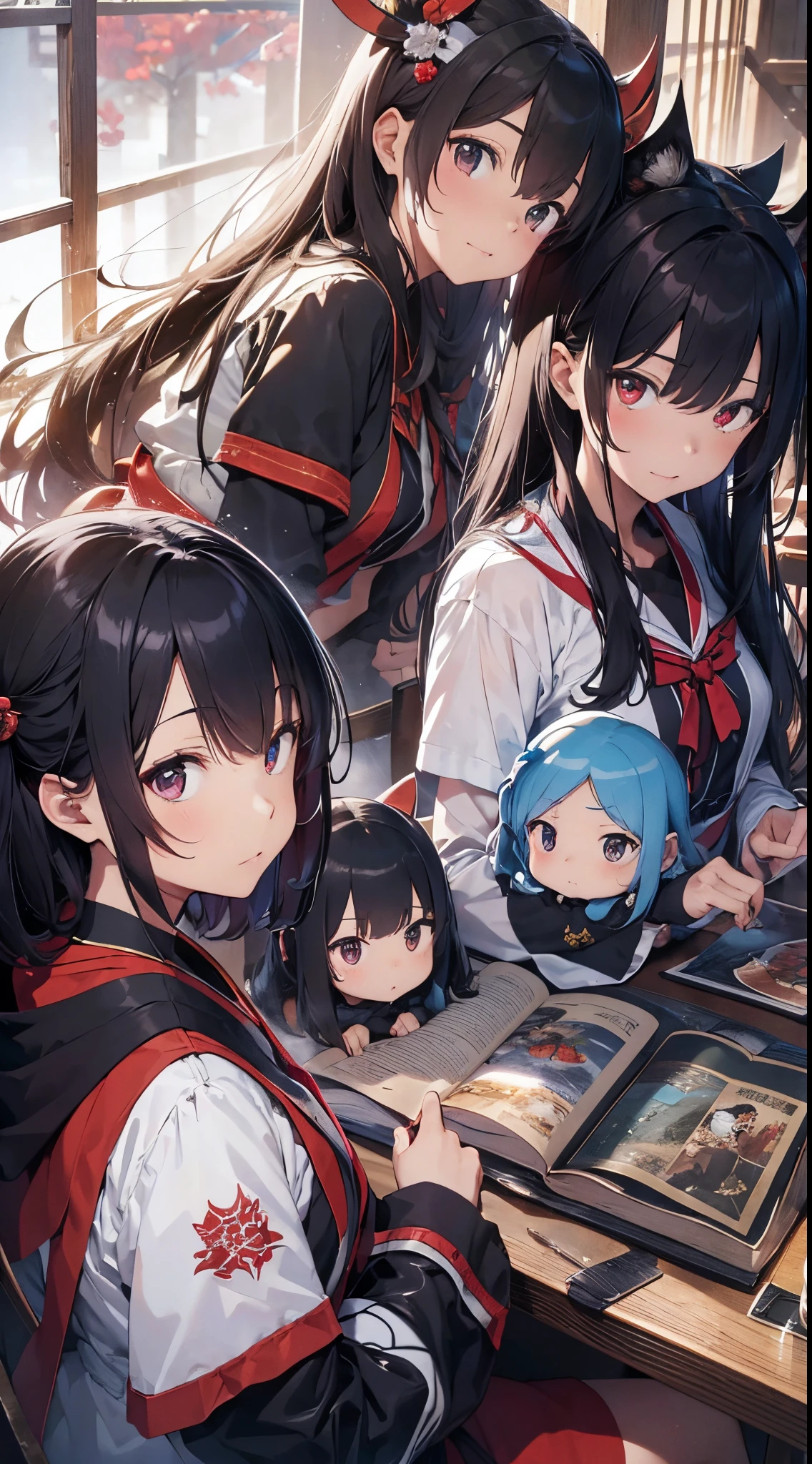 ​masterpiece、(detaileds、hight resolution、top-quality)、（女の子 1 人：1.5）、Onmyopath、samurais、A war-torn country with half-demons。 Silakurena, once a united state,、The country collapses due to the death of Meishu, who was organizing various places.、The three domains were entering the Warring States Period, where they were vying for the unification of the world.。 Nearly half of Shirakena is made up of humans.、There are also half-youths and beastmen.、The composition is largely divided by the clan.。 Northeast「Swaga Clan」は呪術や式神を駆使するOnmyopathたちの藩、Southeast「Takekura Domain」は城壁をも斬り裂く一騎当千のsamuraisたちの藩、western「Zion Clan」is a clan of subhumans such as half-youkai and beastmen who are good at witchcraft and covert actions.。 The three clans fought many times,、Through tactics that make the most of each characteristic、The forces were antagonistic。 After metastasis、Suddenly, the three clans that were confused by the shock of metastasis「Your power... Show me out...」I heard a voice saying.。 Convinced that this must be a message from the divine fox in the world of Shirakurena, the three clans decided to make a temporary truce.、Again became one country as Sirakrena。 Eta、To Centrake, who has tried to contact、Obey the message and wield your power as one、It was going into a state of war.。