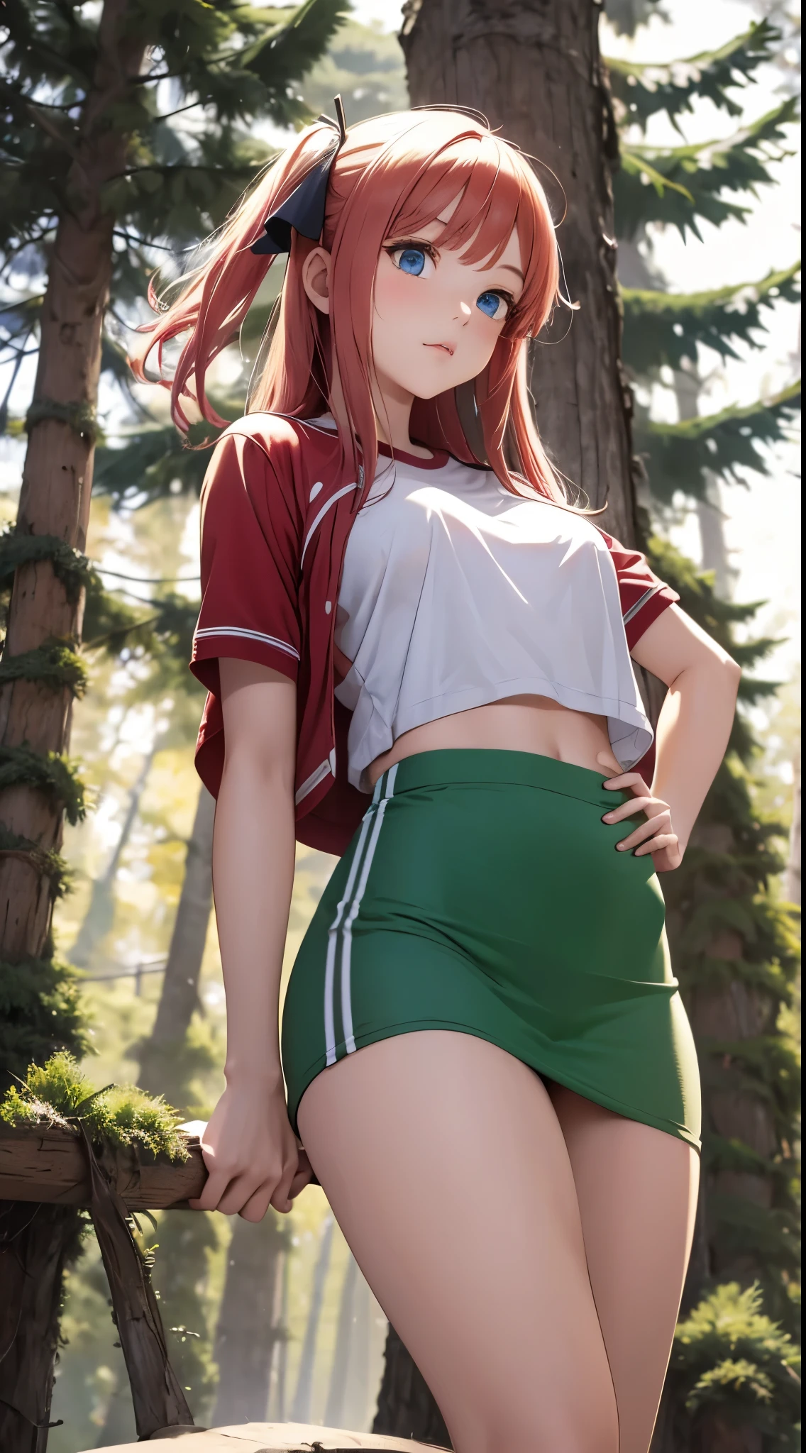 Nino Nakano ,sexy ,ropa deportiva ,christmas pine snowy forest