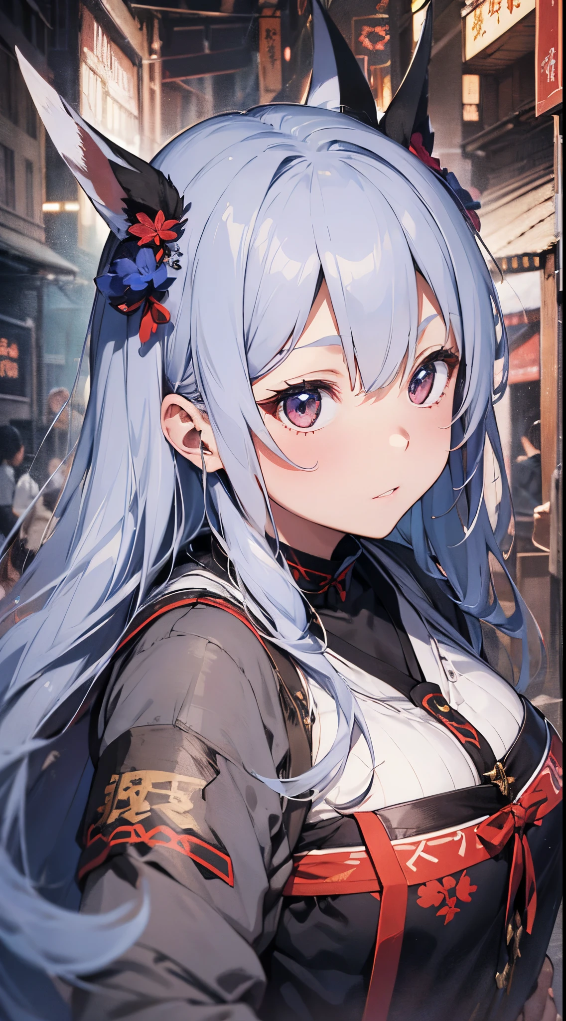 masterpiece、(detaileds、hight resolution、top-quality)、(女の子 1 人:1.5)、Onmyopath、samurais、A war-torn country with half-demons。 Silakurena, once a united state,、The country collapses due to the death of Meishu, who was organizing various places.、The three domains were entering the Warring States Period, where they were vying for the unification of the world.。 Nearly half of Shirakena is made up of humans.、There are also half-youths and beastmen.、The composition is largely divided by the clan.。 Northeast「Swaga Clan」は呪術や式神を駆使するOnmyopathたちの藩、Southeast「Takekura Domain」は城壁をも斬り裂く一騎当千のsamuraisたちの藩、western「Zion Clan」is a clan of subhumans such as half-youkai and beastmen who are good at witchcraft and covert actions.。 The three clans fought many times,、Through tactics that make the most of each characteristic、The forces were antagonistic。 After metastasis、Suddenly, the three clans that were confused by the shock of metastasis「Your power... Show me out...」I heard a voice saying.。 Convinced that this must be a message from the divine fox in the world of Shirakurena, the three clans decided to make a temporary truce.、Again became one country as Sirakrena。 Eta、To Centrake, who has tried to contact、Obey the message and wield your power as one、It was going into a state of war.。