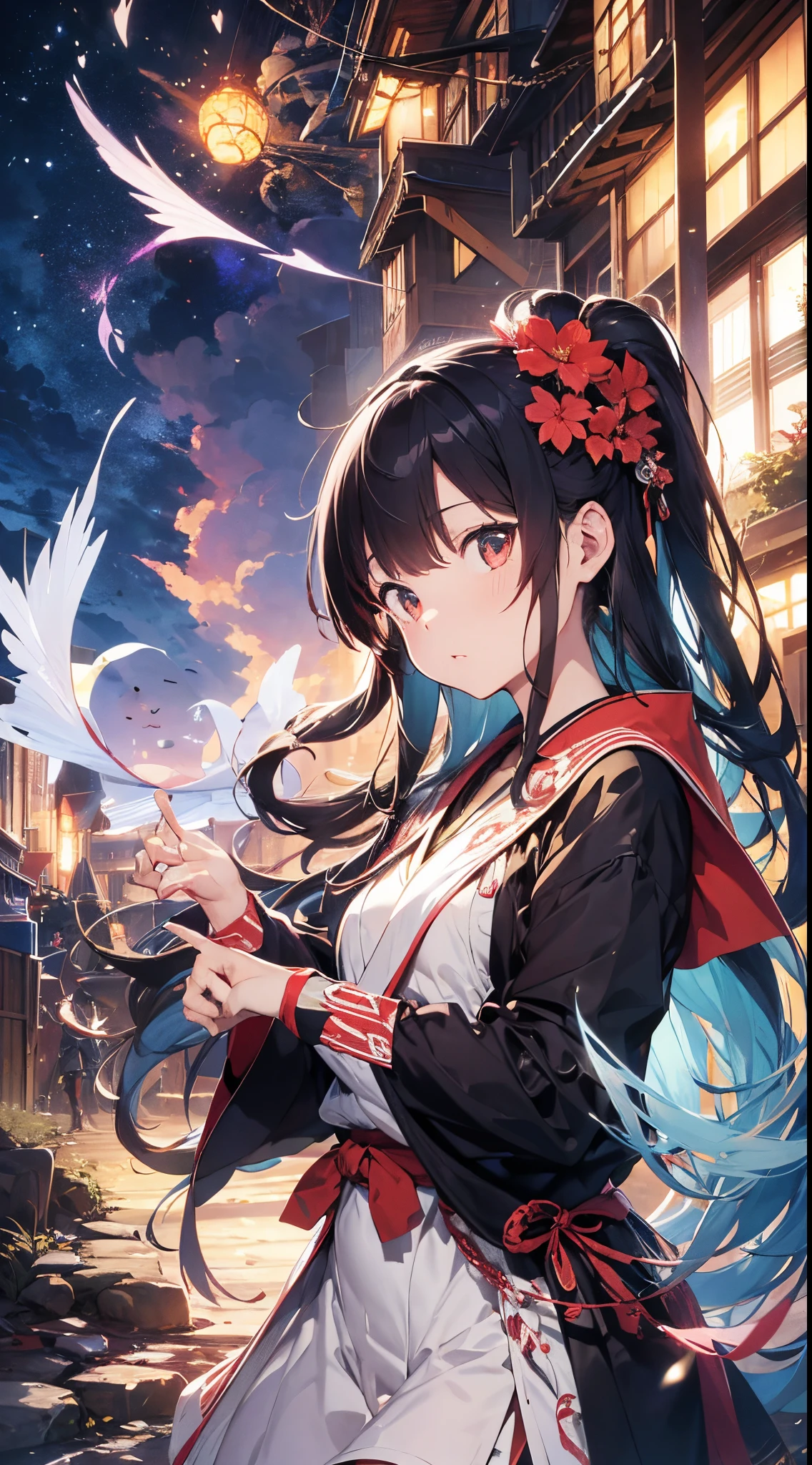 ​masterpiece、(detaileds、hight resolution、top-quality)、（女の子 1 人：1.5）、Onmyopath、samurais、A war-torn country with half-demons。 Silakurena, once a united state,、The country collapses due to the death of Meishu, who was organizing various places.、The three domains were entering the Warring States Period, where they were vying for the unification of the world.。 Nearly half of Shirakena is made up of humans.、There are also half-youths and beastmen.、The composition is largely divided by the clan.。 Northeast「Swaga Clan」は呪術や式神を駆使するOnmyopathたちの藩、Southeast「Takekura Domain」は城壁をも斬り裂く一騎当千のsamuraisたちの藩、western「Zion Clan」is a clan of subhumans such as half-youkai and beastmen who are good at witchcraft and covert actions.。 The three clans fought many times,、Through tactics that make the most of each characteristic、The forces were antagonistic。 After metastasis、Suddenly, the three clans that were confused by the shock of metastasis「Your power... Show me out...」I heard a voice saying.。 Convinced that this must be a message from the divine fox in the world of Shirakurena, the three clans decided to make a temporary truce.、Again became one country as Sirakrena。 Eta、To Centrake, who has tried to contact、Obey the message and wield your power as one、It was going into a state of war.。