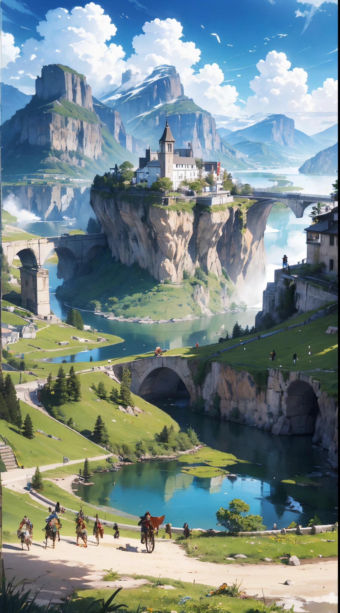 ​masterpiece、(detaileds、hight resolution、top-quality)、（女の子 1 人：1.5）、A country in the world of swords and sorcery, where magic and monsters are commonplace。 It's a world where big wars have happened in the past.、People from neighboring countries who thought about coexistence and co-prosperity so that war would not occur again々It is a multi-race nation that was born by the collection of。 Therefore、The human、elvish、dwarves、beastmen, etc.、非常に多種多appearanceな種族で構成されている。 Before the metastasis, it was an island nation in the center of a huge lake.、湖の外周にある周辺各国からappearance々People and things were coming and going.。 Eta、Making the world a better place、Utilizing goods and technologies brought from various countries、appearance々Research and development、Exchanges were taking place。 After metastasis、Only the Saint Lake and the surrounding lakes were transferred to the Granschleide.、Saint Lake, which relied on neighboring countries for much of its supplies, was quick to々will be plagued by supply problems。 Although contacted Sirakena in search of supplies、Perceived as an enemy and attacked mercilessly。 Suddenly, St. Lake, who had his hands full defending against the fierce attack from Sirakena,「Comrades... Looking...」I heard a voice saying.。 Centrake relied on his voice to contact Fuentes.、Forming alliances。Eta、He moved to end the battle with Sirakrena.。