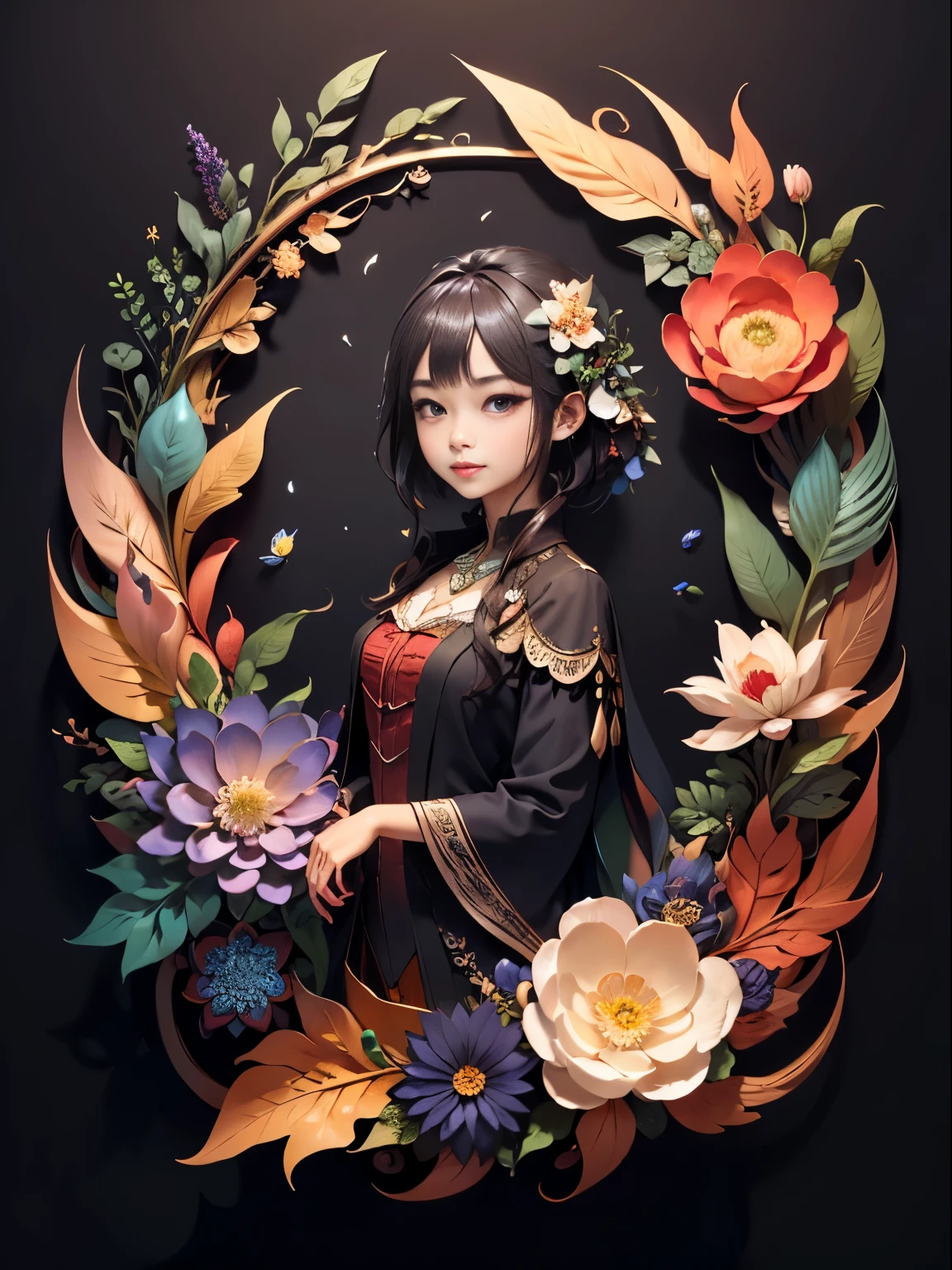 ((masterpiece))), bestquality, illustration, beautifuldetailedglow, _cut, black background