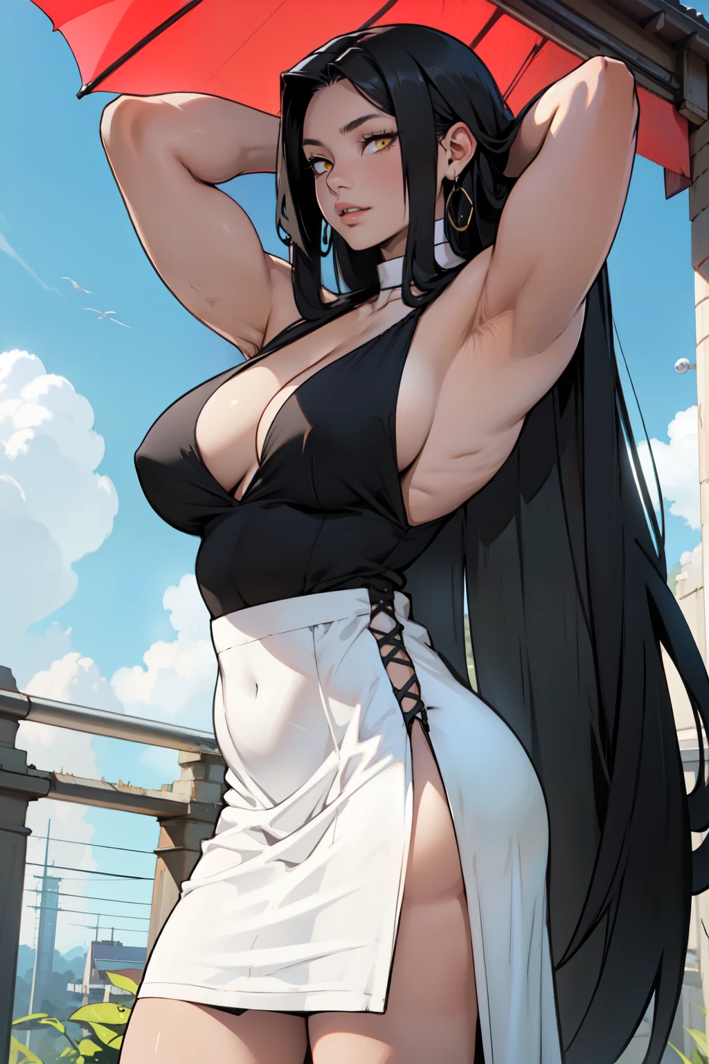 muscular huge breasts thick sunny sky clouds black hair yellow eyes sundress black hair yellow eyes pale skin solo joyful long straight hair long straight hair long straight hair long straight hair long straight hair long straight hair long straight hair long straight hair long straight hair