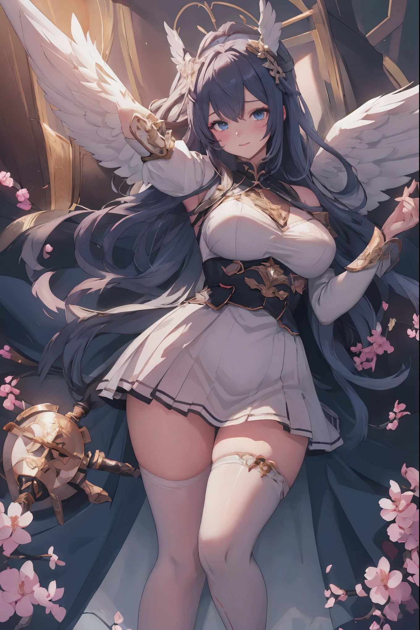 「Huge brightly colored wings」Quality over 8K, a female angel,Sexy,Long Blonde Hair,Anime,Goddess,Symmetrical blue eyes,Ultra detailed eyes,Transparent lingerie,forest,Sword,golden wings,Full body,hyperdetailed lips, hyperdetailed face, Double eyelids, Ultra Detailed feet,で,Beautiful legs,Tight boots,Full Leg Priestess、valkyrie、Angel wings、a navel、sideboob barbosa、with an intricate、Particles of light、thighs thighs thighs thighs、shinny skin、Perfect litthing、1girl in、looking at the viewers、Winged headgear、pelvis curtain、A smile、(​masterpiece)、(top-quality)、非常にhuge-breasted、maternal、Porcelain Skin、honey blonde hair、非常にlength hair、hair wavy(valkyrie,Paladin:0.6),Angel wings,with an intricate, Perfect Lighting,  Looking at Viewer,(masutepiece), (Best Quality)(valkyrie,Paladin:0.6),Angel wings,with an intricate, Perfect Lighting,  Looking at Viewer,(masutepiece), (Best Quality)(valkyrieアーマー:0.5),(Winged headgear:1.1),School Girl,,with an intricate, Perfect Lighting, 1girl in, Ponytail, Looking at Viewer, Smile, snulight,creek,brazina steppiece), (Best Quality),thighs thighs thighs thighs 、a beauty girl，red color mecha，As graceful as a swan，Enchanting，Long grey hair，Red body，Fluorescence line，White hands，lab room，FutureTech，Red indicator light on the body，Full body photo，standing on your feet，dreamy scene，，dyna，super detailing，Cell shade，8K detail post-processinagnifica，hyperphotorealism，8K，epic composition，with an intricate詳細，unrealengine，Flying，Laser Cannon，Holy Angel Mecha，Mechanical exoskeleton，whaite hair，The sea beneath the golden eyes，Eventide，Angel Maiden，Angel wings，White long skirt，war，top-qualityの戦闘姿勢, 4K, masutepiece :1.3), short petite pretty woman, Blue-haired、Curly hair、length hair、Colossal tits、 Ultra-detailed face、maid clothes、Detailed eyes, sluttish, Pose Seductive,  , (huge-breasted), Round breasts、red blush。kawaii、Shy、1 Crying face、nightcity、Sateen、Kimono without sleeves、A dark-haired、Holding a weapon with blood on it、Looking at the camera、Cherry blossoms are dancing，Unusually resistant