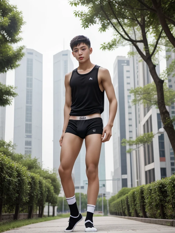 teenagers , young , light-skin , wearing an dark black sexy underwear, tmasterpiece,k hd,the feet,Transparent sports vest,semi transparent,black long socks,The barefoot , black colour , handsome and cute , extreme cute boy , white skin , dark black underwear boxers shorts , extremely tall and cute boy ,oppa model , handsome model , full body , dark black boxers underwears short shorts , black socks , white light-skin , Chinese model , young boy , white skin , handsome and extremely cute , black boxers underwear shorts , long black socks , handsome model , at the park , jogging , model oppa , long legs , jogging , running , high knee black socks ,black long socks , stand up , extremely tall , extremely high , black underwears , black sports underwear , long black socks , clean and white legs , Chinese model , extremely long legs , looking at the camera , clean and white thigh , heavy bulge , kid face , baby face , wearing jacket , black underwears boxers , light and white skin , Chinese model , strike a pose , sexy pose , horny boy