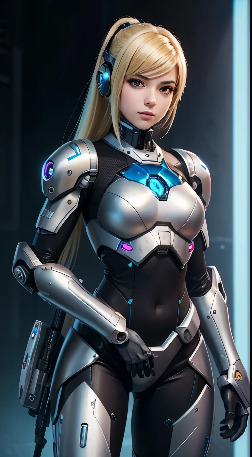 Arafed Mujer con un traje futurista posando para una foto, girl in mecha cyber armor, Primer plano, como personaje de Overwatch, linda chica cyborg, Perfecto anime cyborg mujer, Chica androide perfecta, inspirado por Marek Okon, Impresionante armadura, Hermosa y atractiva cyborg femenina, Retrato de la bella Samus Aran, Cibertraje, Hermosa androide femenina!, Chica armadura, hermosa armadura