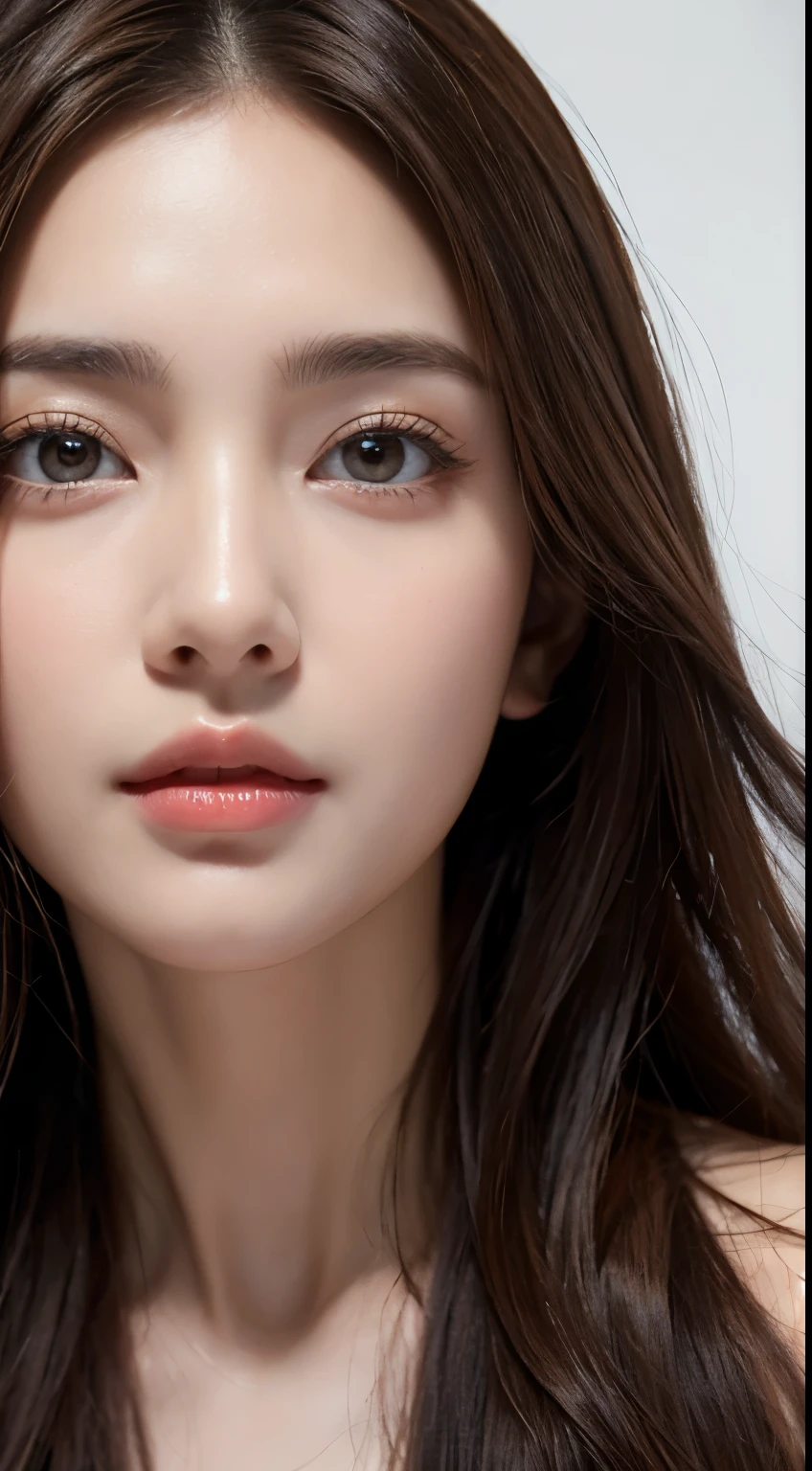 photo realistic woman, Woman with brown eyes, Brown hair, hyper HD, Surreal style, angelicales, 详细的脸