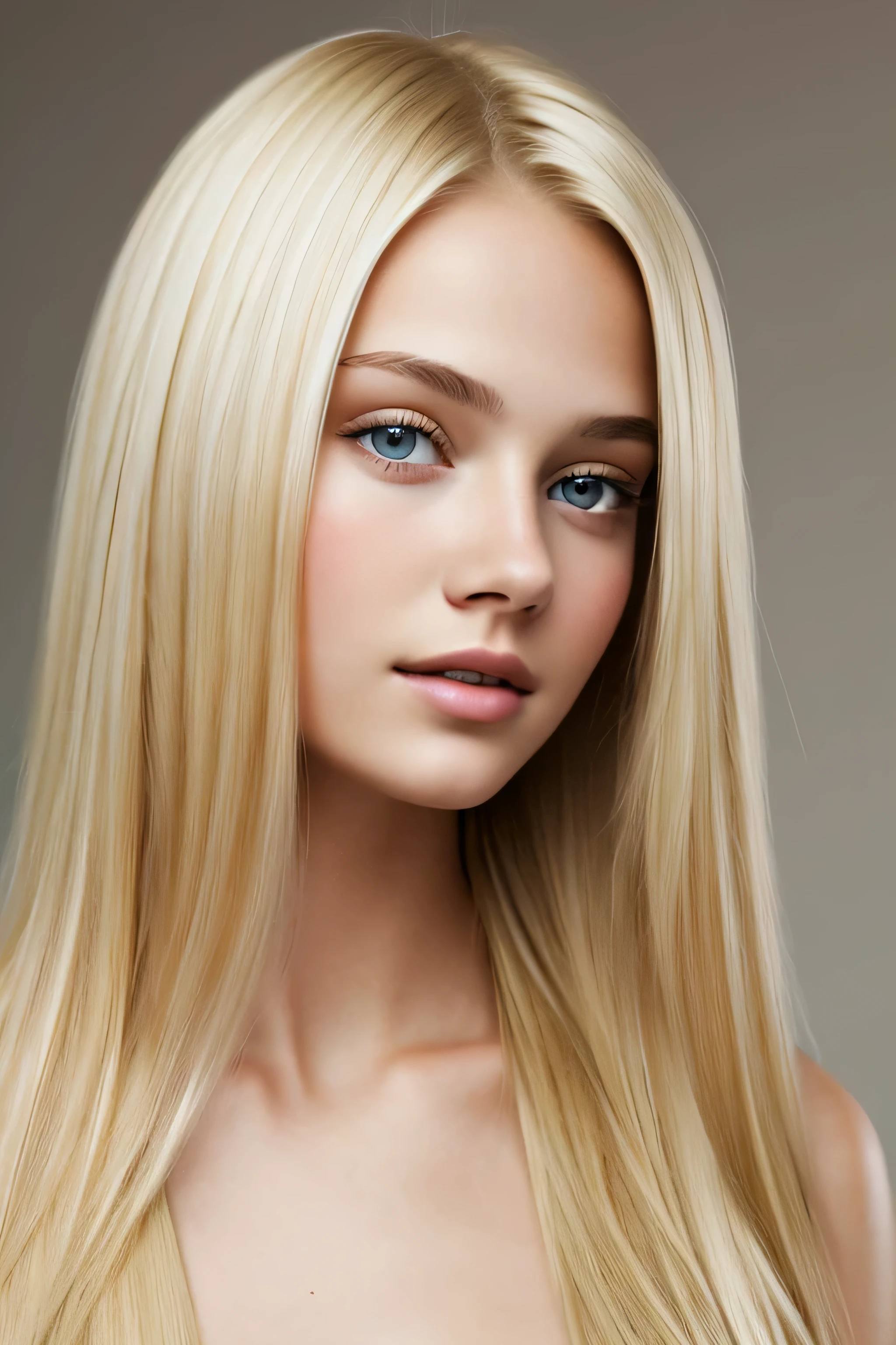 a **-****-*** blonde girl and be very beautiful and realistic. to see the whole body up close and to be clothed. to be a portrait.