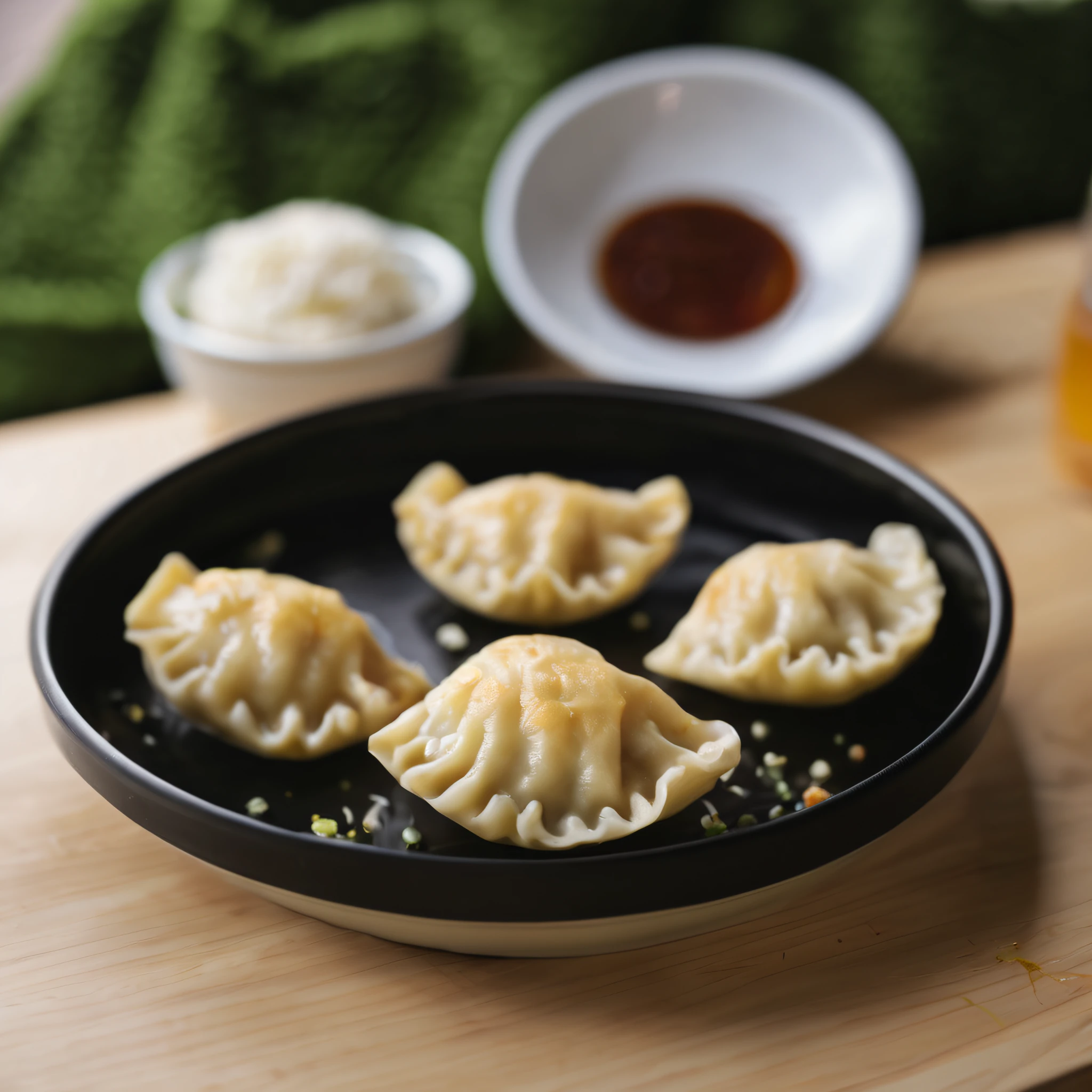 A plate of dumplings,Crescent
