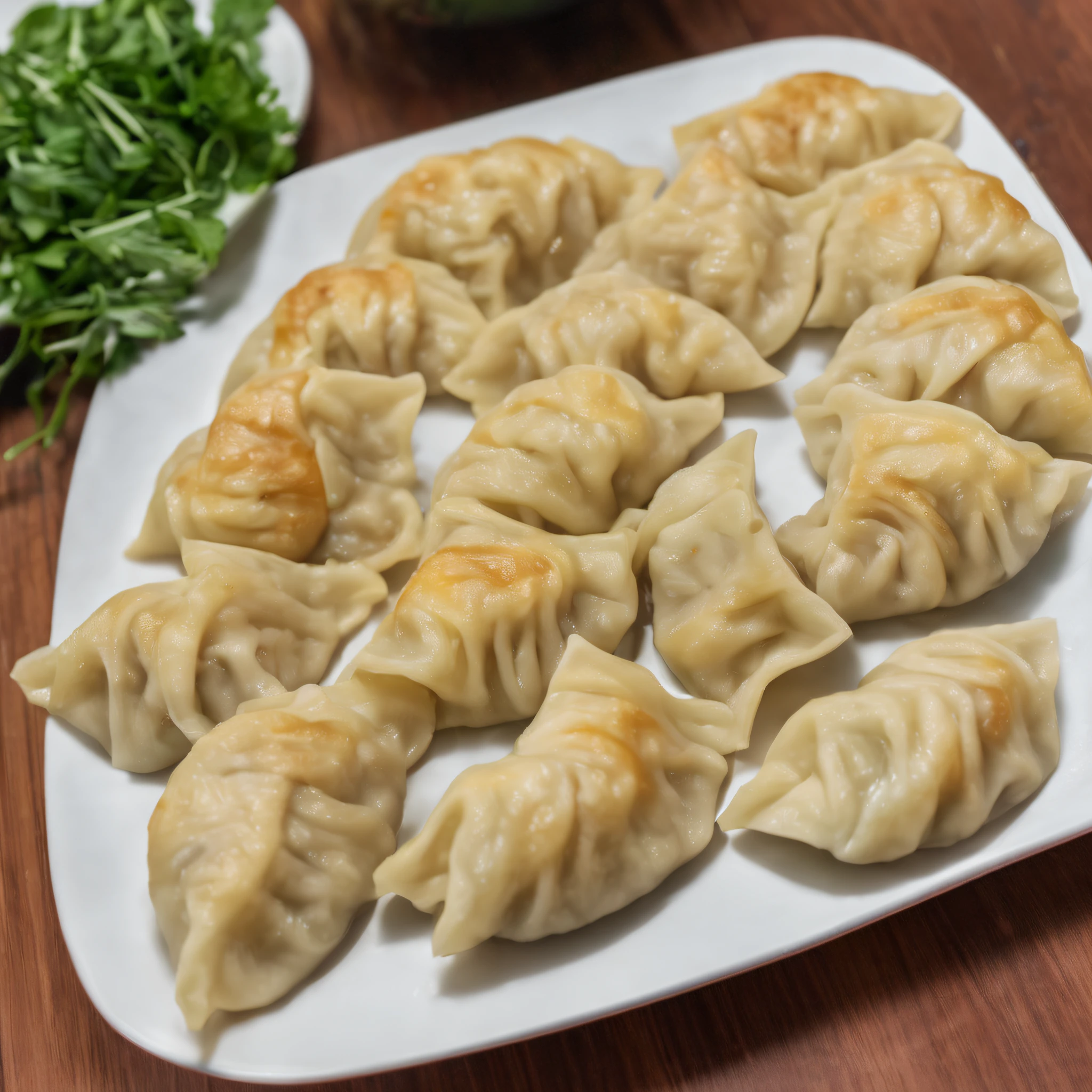 A plate of dumplings,Crescent