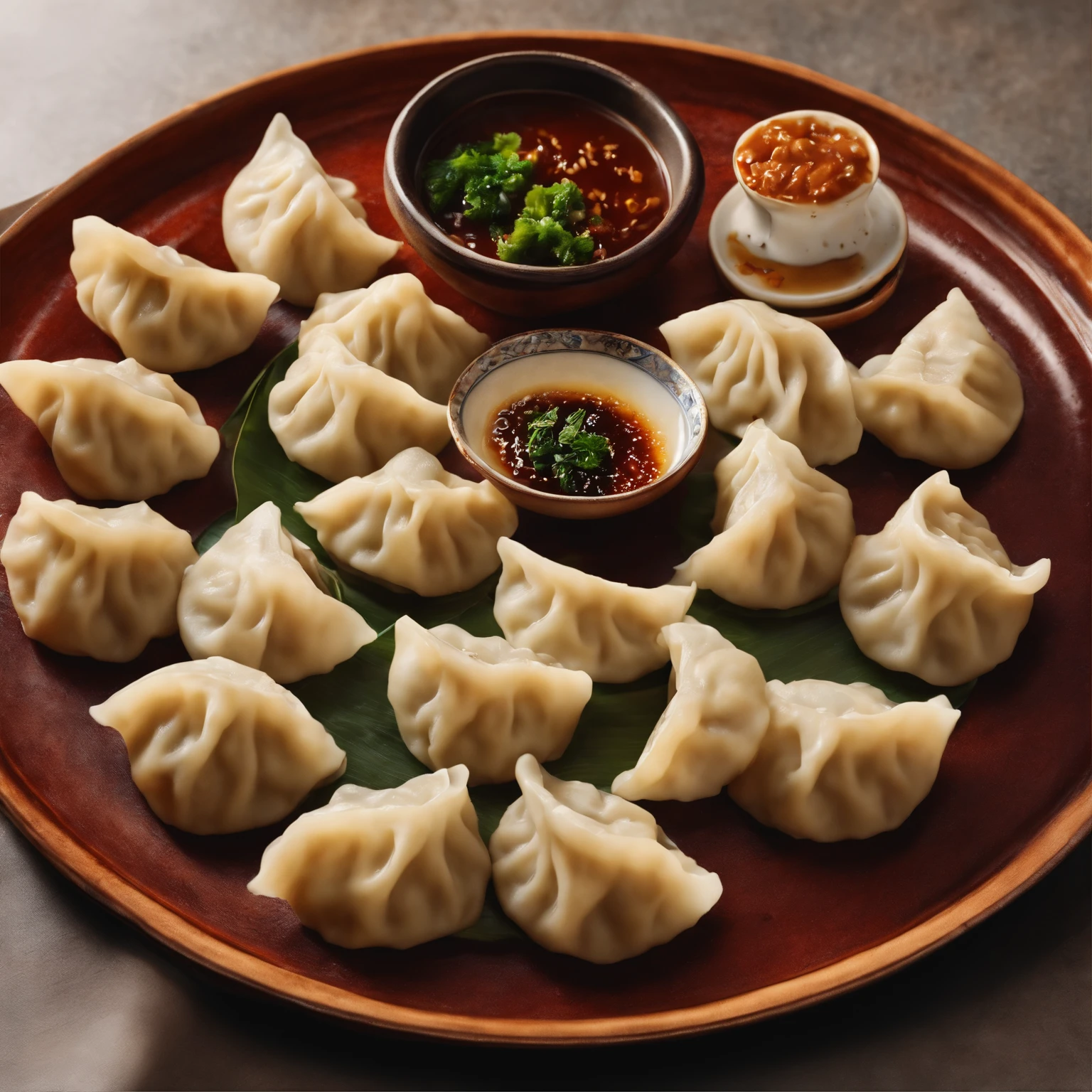 A plate of dumplings,Crescent