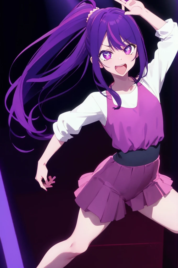 cute, dance, live show, purple hair, ahegao