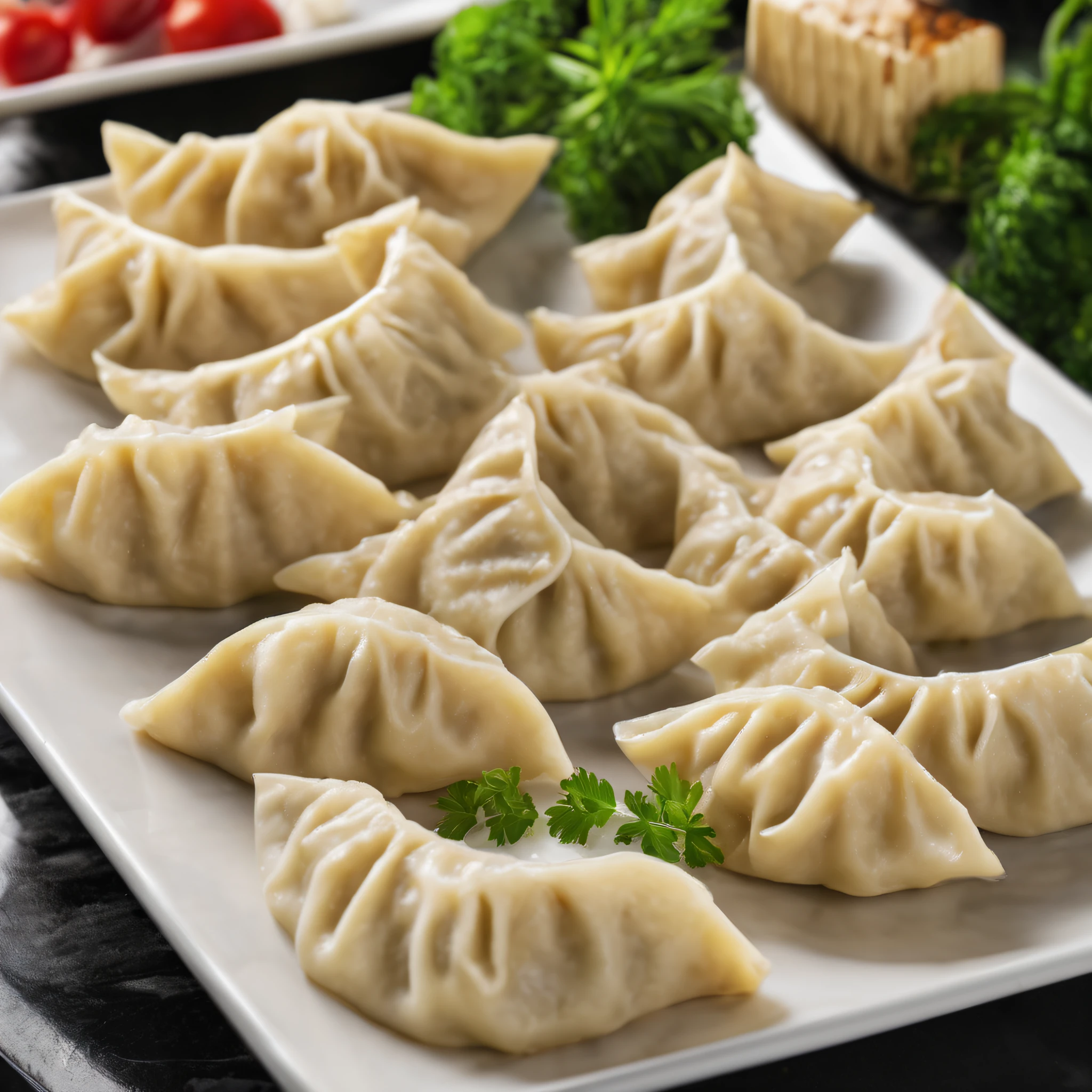 A plate of dumplings，New Moon，New Moon shape