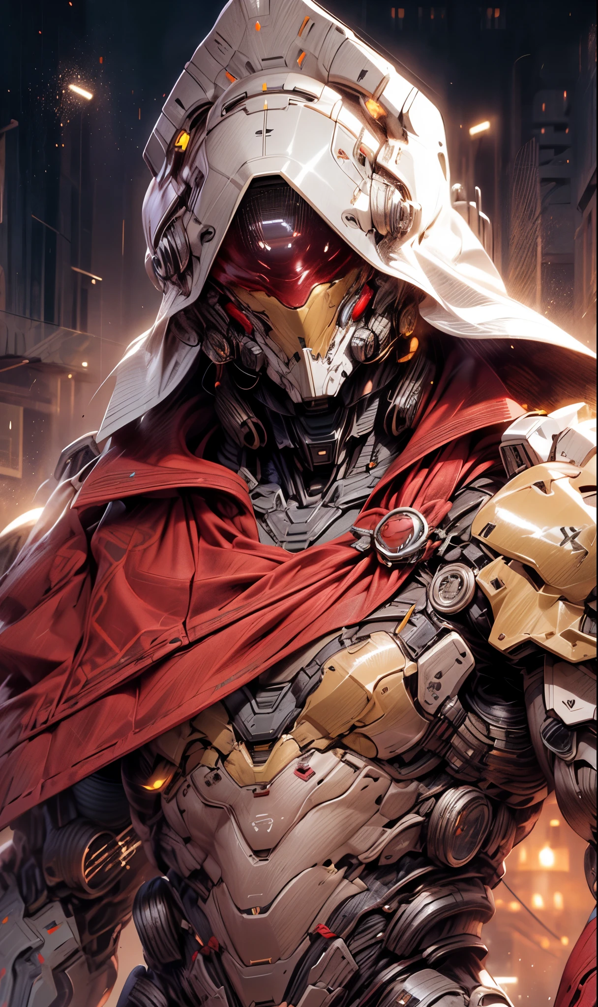 (((An epic and visually stunning digital anime masterpiece featuring a sylphlike masculine ((male:1.5)) decorated military dieselpunk cyborg soldier clad in a sleek yet tactical armored yet decorated leather military trench coat:1.2))), (((flat masculine male chest:1.5, mechanical full head helmet, mecha helmet with a narrow visor:1.5))), (((the character adorned in a (scifi tactical armored open front trench coat with a built in exoskeleton) (over a form fitted armor plated yet super sleek and revealing under suit with waist cut outs), the armor plating on the upper arms and shoulders beautifully engraved))):1.4. The image showcases the intricacies of the character’s armor and clothing:1.5, ((capturing their flamboyant essence and heavy mecha aesthetic:1.2)). The character also possesses an androgynous charm, (((with slim yet heavily muscled physique:1.2, sylphlike with a sleek waist, toned yet beautifully sleek cybernetic arms:1.3, mechanical arms and legs:1.3, mecha muscles:1.3))), looking at viewer, (((brass metal armor and brown leather, dieselpunk:1.3))), (((depth of field, cinematic lighting, chromatic aberration, ray tracing, UHD, masterpiece, top of head covered, super detail, high details, high quality, award winning, 8k, highres, halo)))