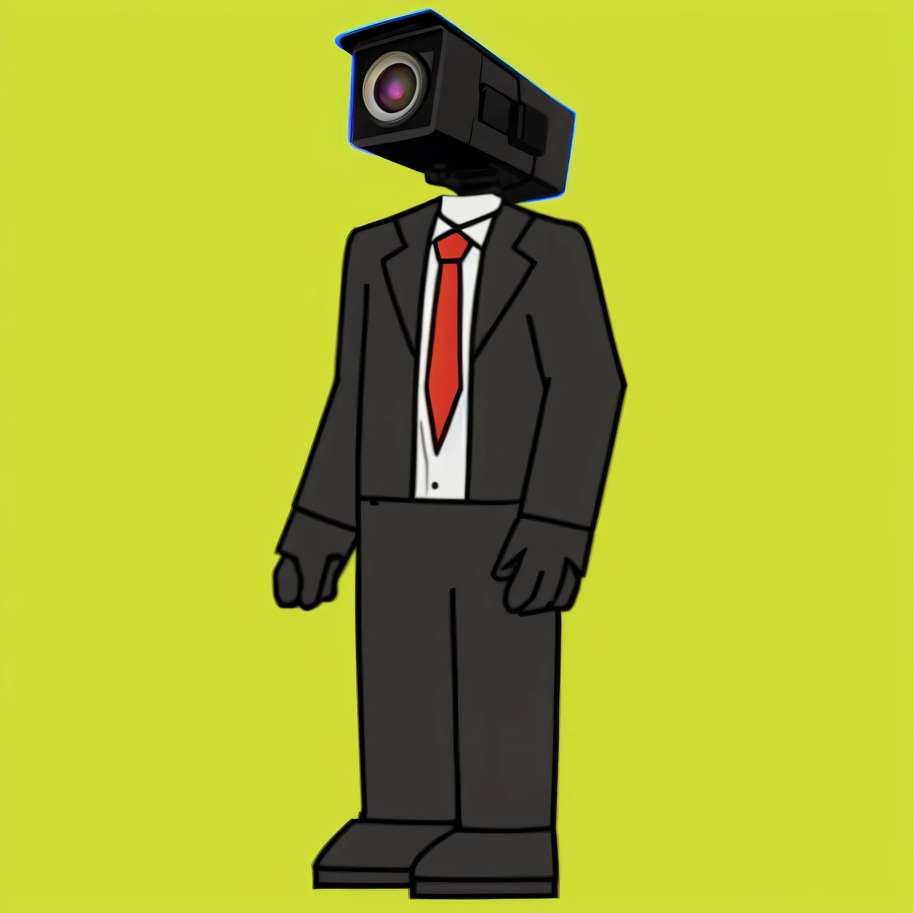 cartoon of a man in a suit with a video camera on his head, futuristic spy, spy, surveillance, security agent, petscop, full body camera shot, surveillance footage, surveillance camera, 3rd person camera, spying discretly, big brother is watching you, among us character, anthropomorphic _ humanoid, security cam, among us impostor
