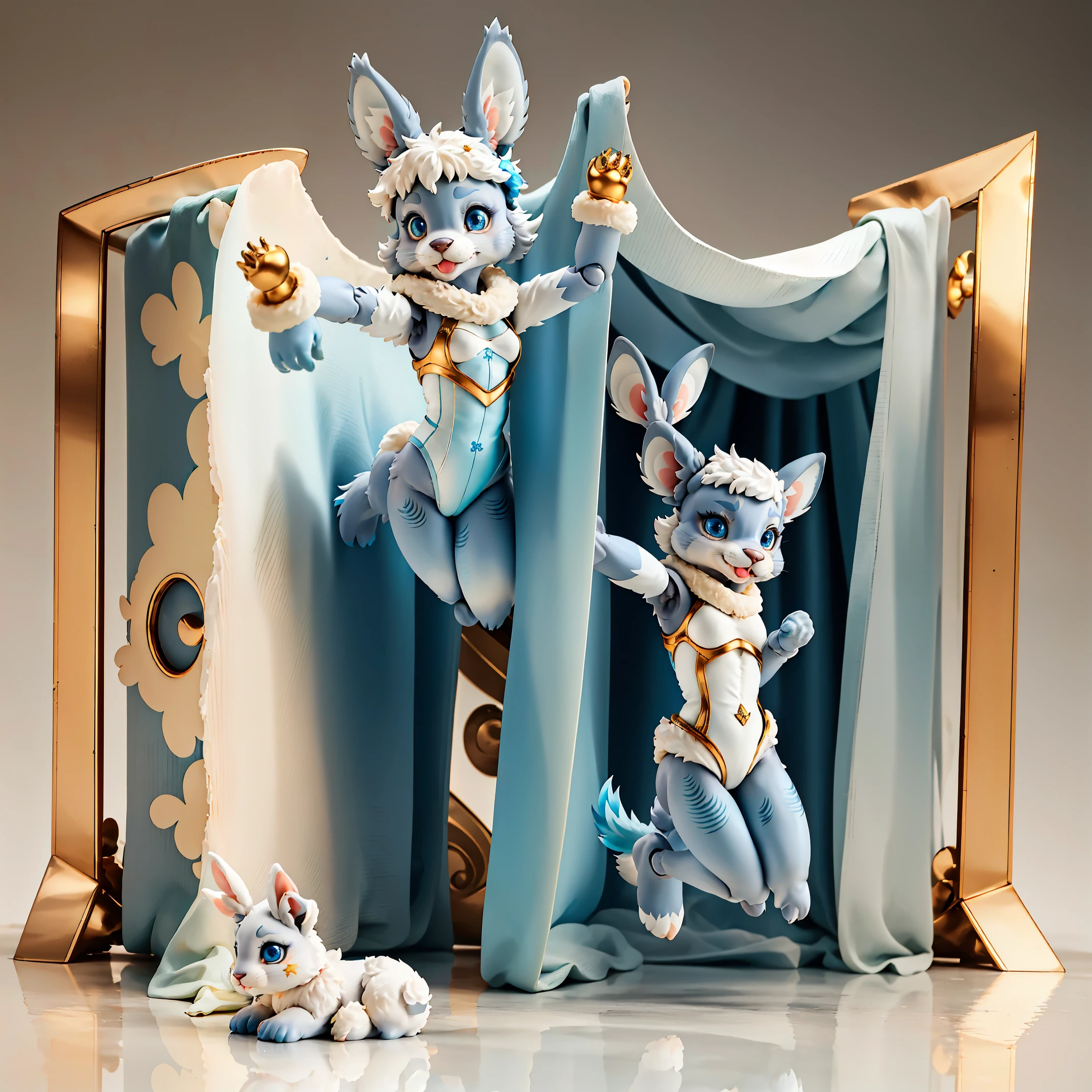 (highest quality)angelic cute 1girl, solo, audition floor, dancing(Highly Detailed Beautiful Face and Eyes) absurdres, Perfect Anatomy ((furry girl leotards))(((furry)))(furry anthro:1.7)((rabbit Facial Features, rabbit Body Features))((rabbit Muzzle, Highly Detailed Body Fur))Full Body (((jumping))), figma,