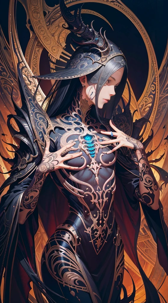 (bodyhorror:1.4), (organism机器:1.3), (blood vess:1.2), organism, (a color:1.2), hans giger, Many hands, (zentangle:1.2),
Matte oil on canvas,The details are clear and intricate,detail-rich,digitial painting,plethora of colors,smoothness,Clear focus,illustratio,Unreal Engine5,8K,Artgerm and the art of Greg Rutkowski and Alphonse Mucha
(tmasterpiece,A detailed,A high resolution:1.2),Bigchest,D-cups